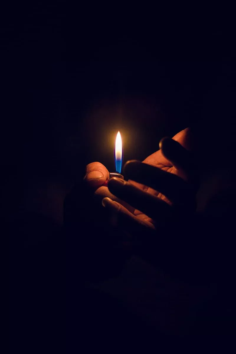Candle, hand, flame, dark, HD phone