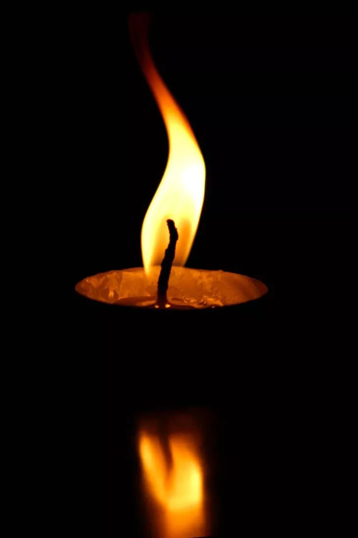 Candle light photography, Candle flame