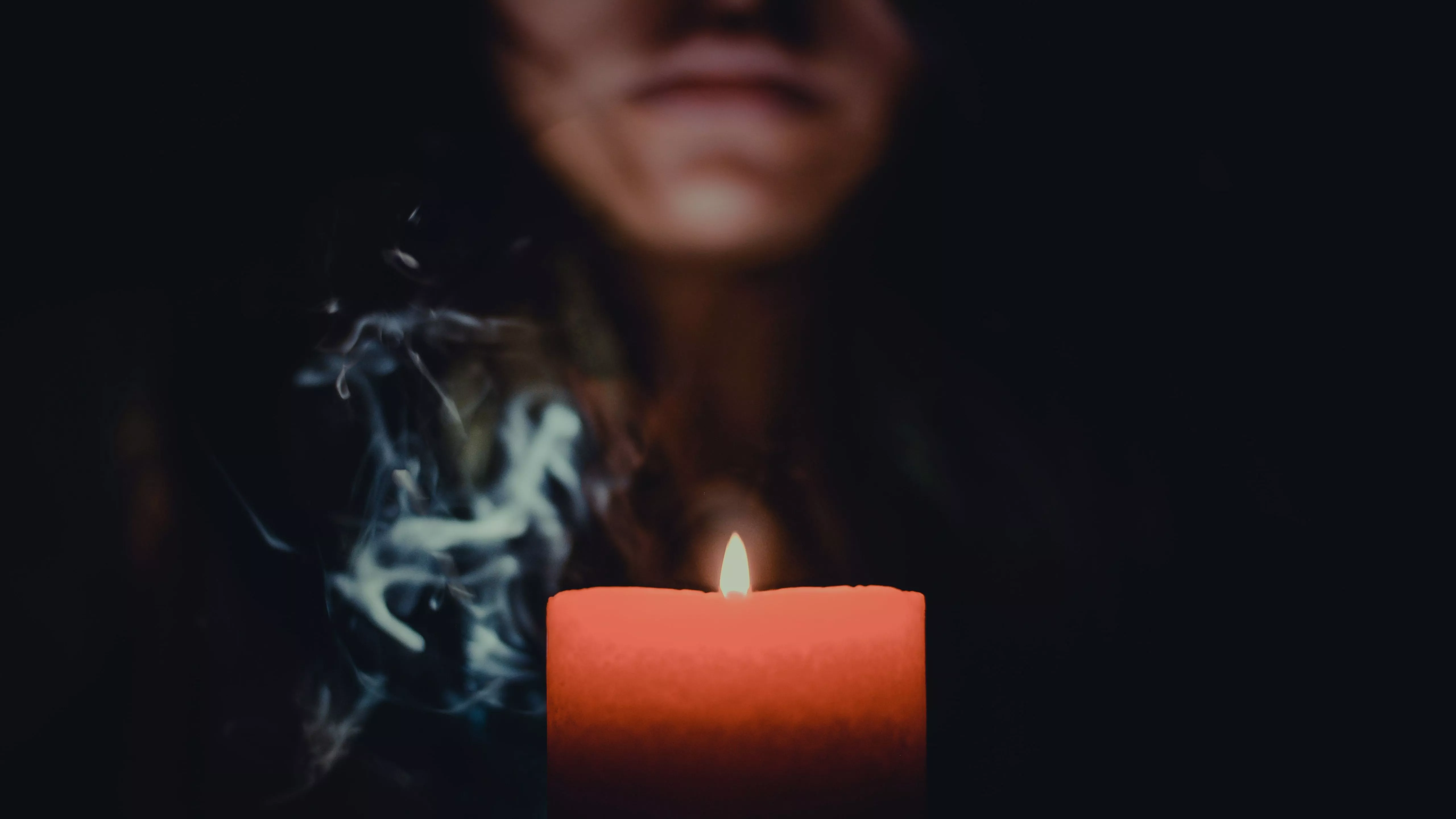 Dark Person Behind Candle 4K 5K HD