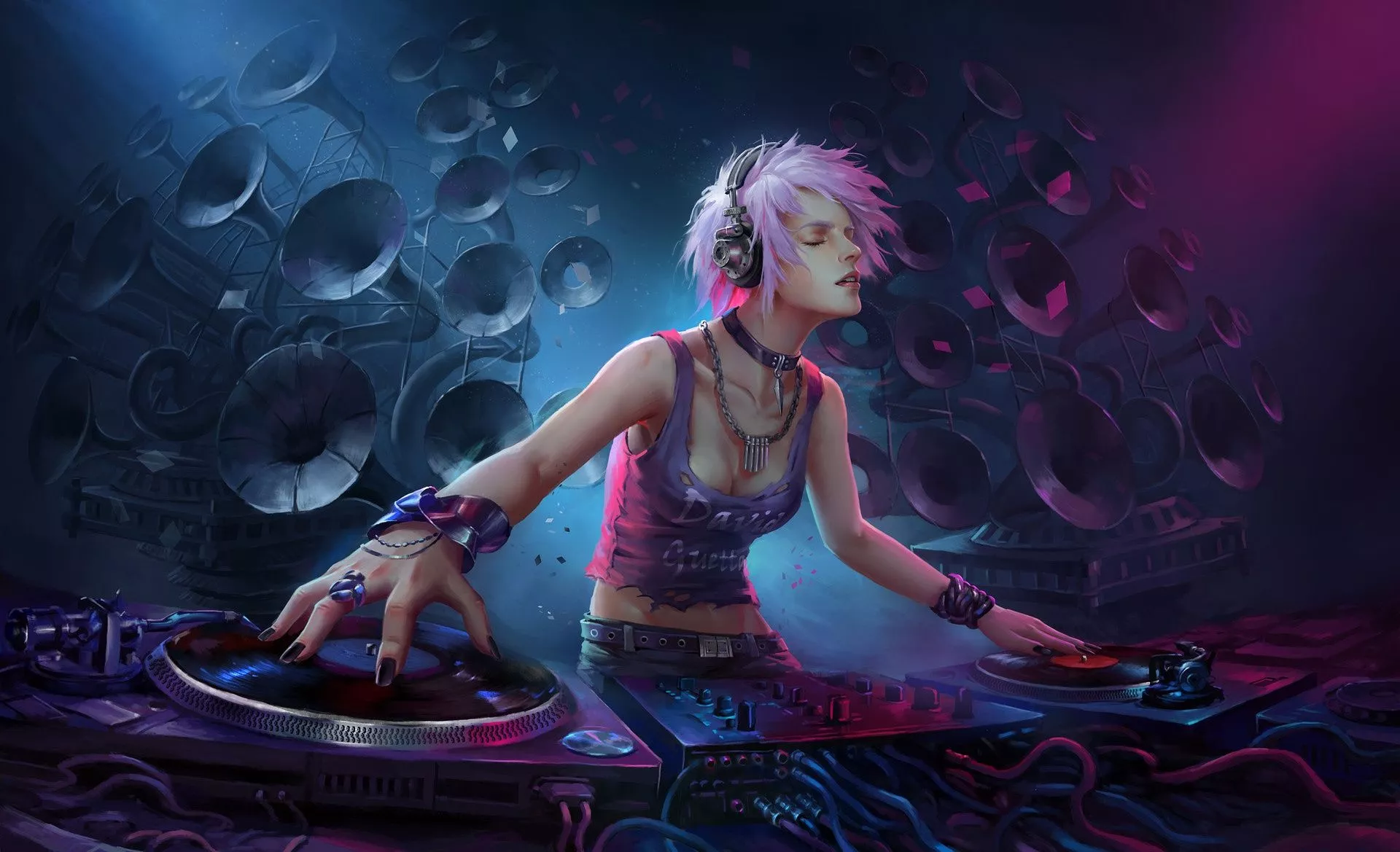 Wallpaper music, art, DJ, disco, wenfei