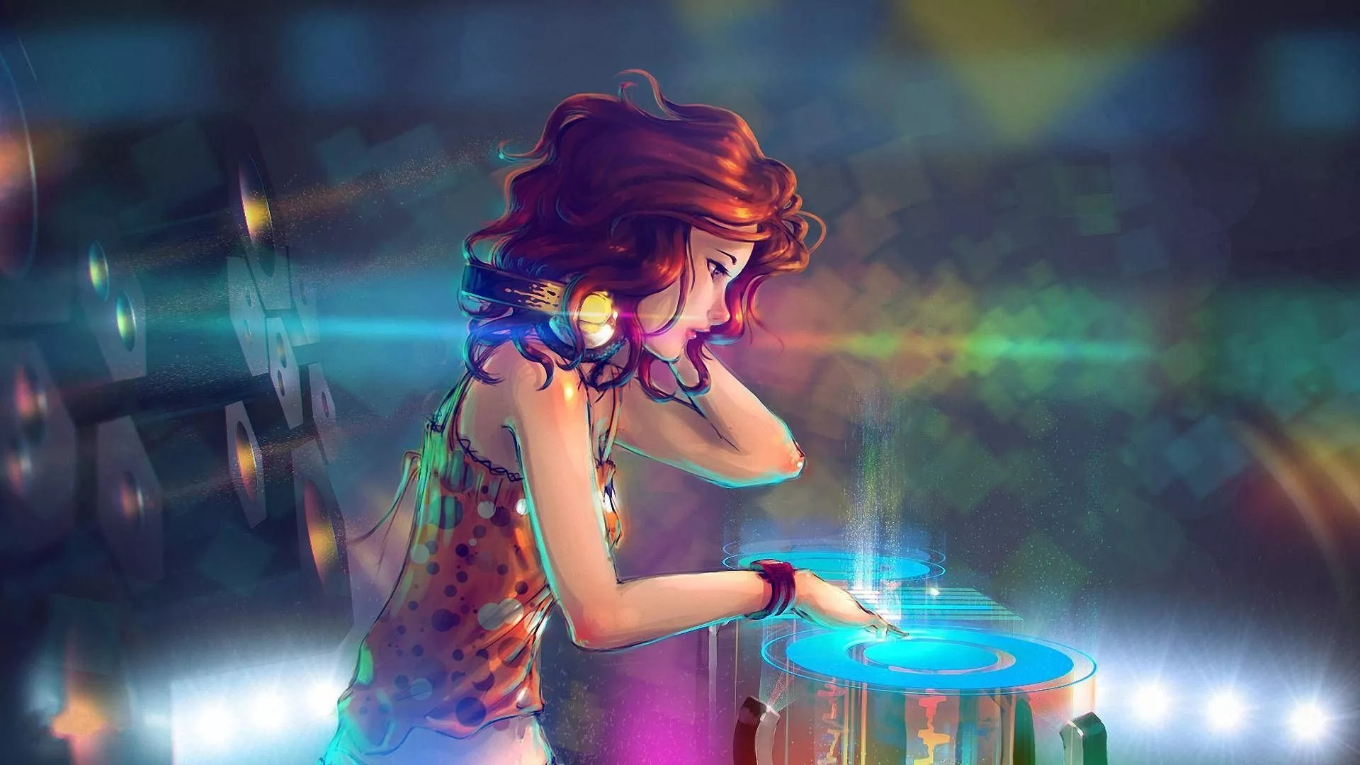 Download Music Dj Girl Art Wallpaper