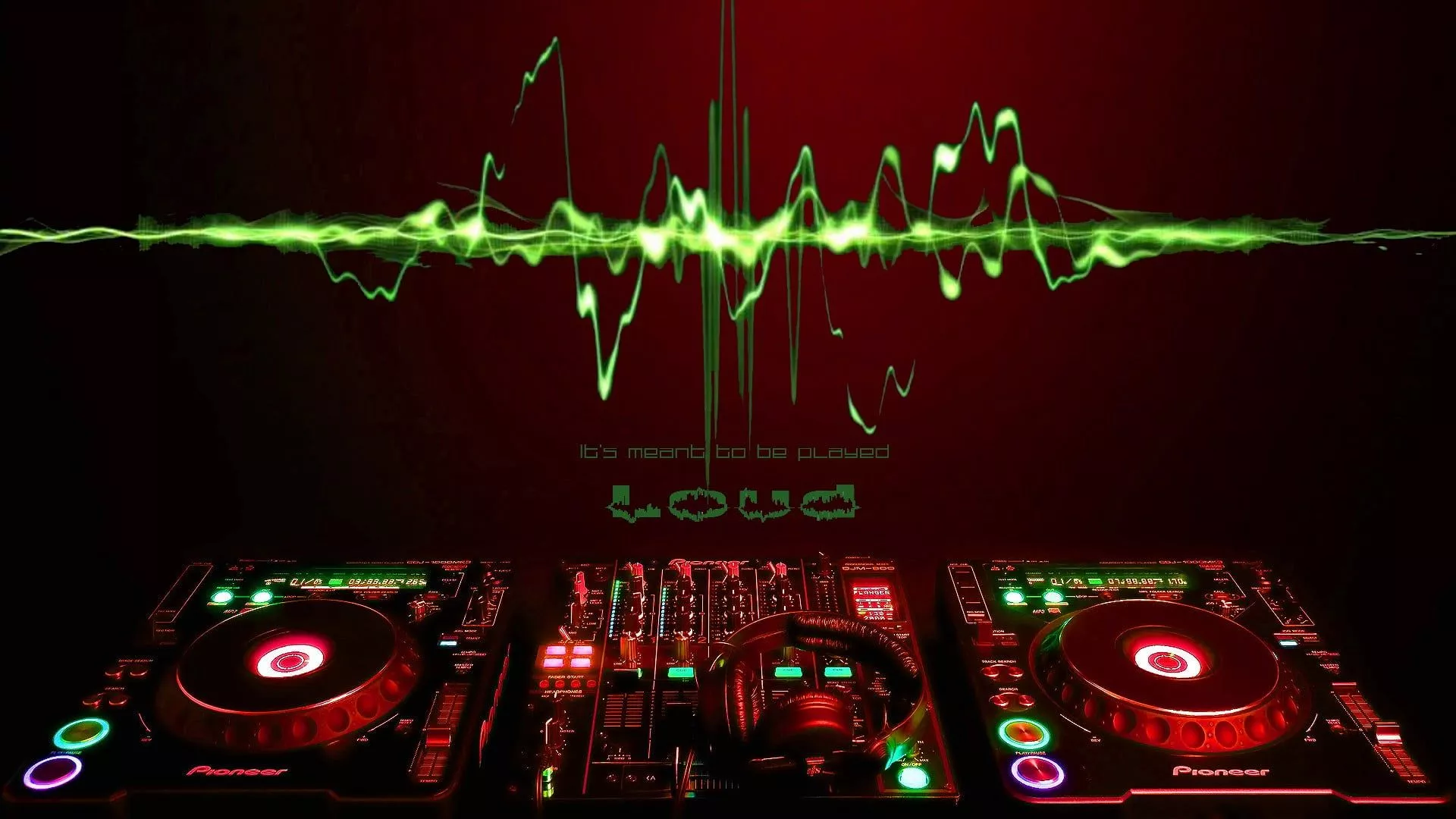 Black and red DJ's controller, music