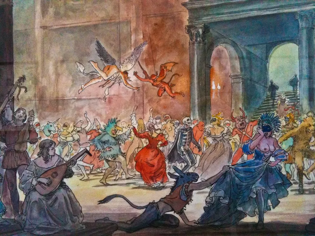 Aquarela, por Milo Manara. Detalhe de