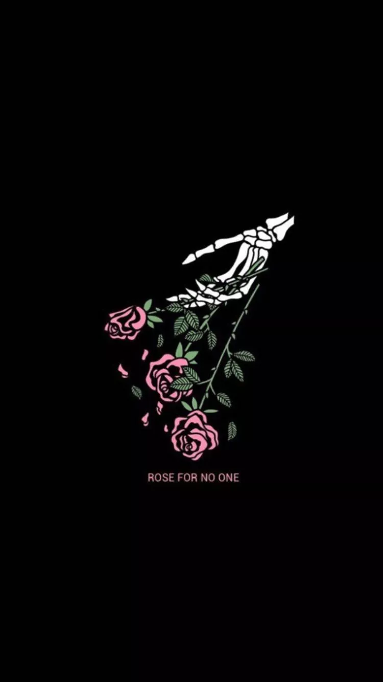 Download Black Aesthetic Rose Skeleton