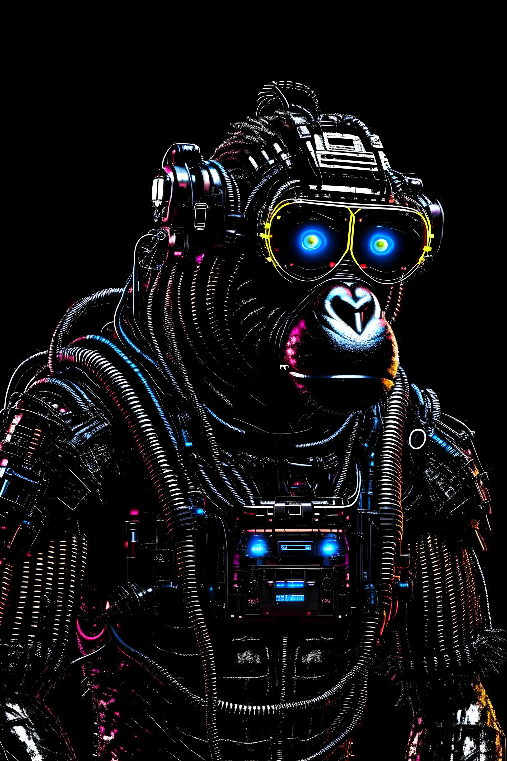 realistic cyberpunk style geometric r