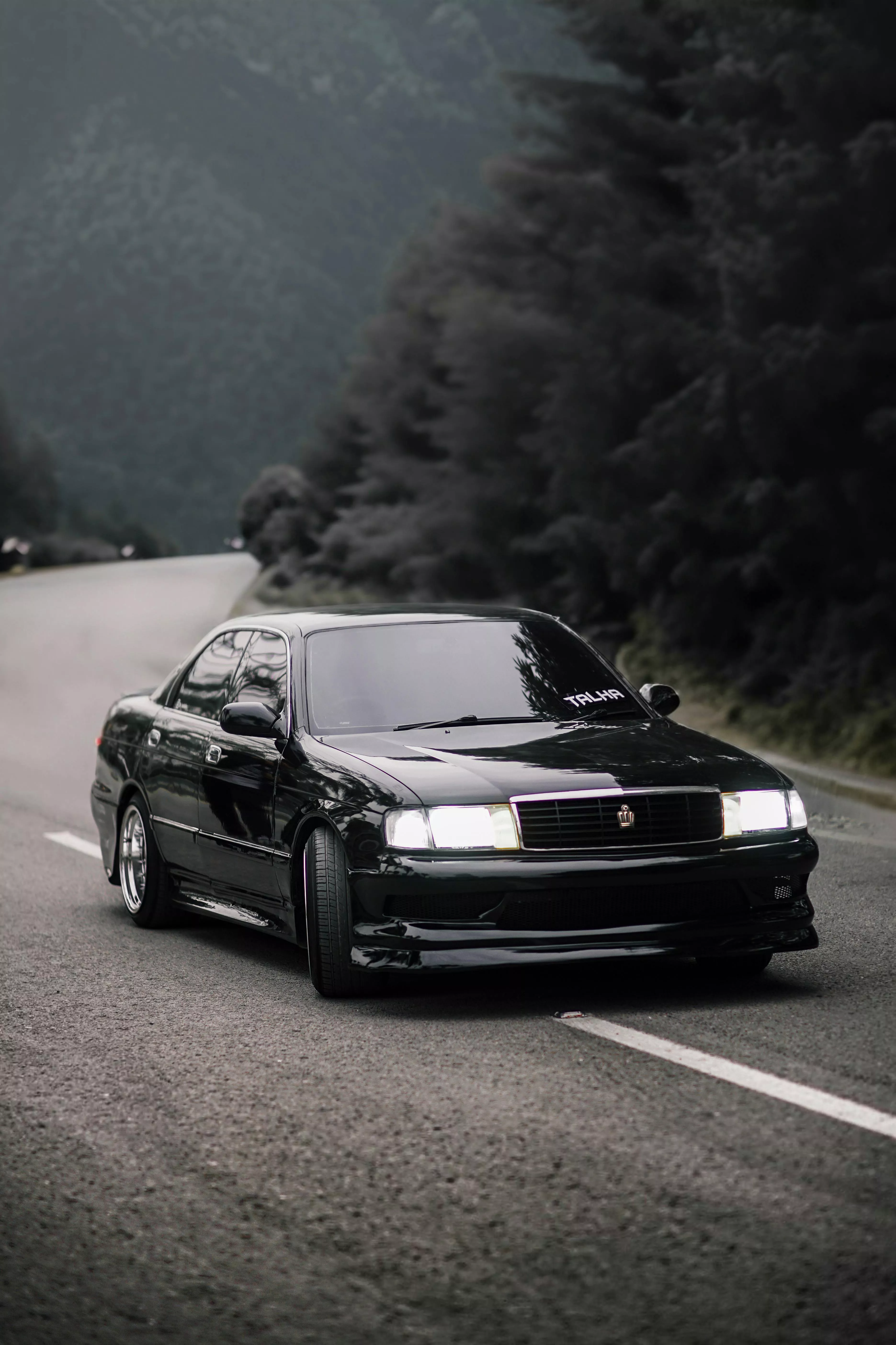 Toyota Crown on Mountain Road · Free