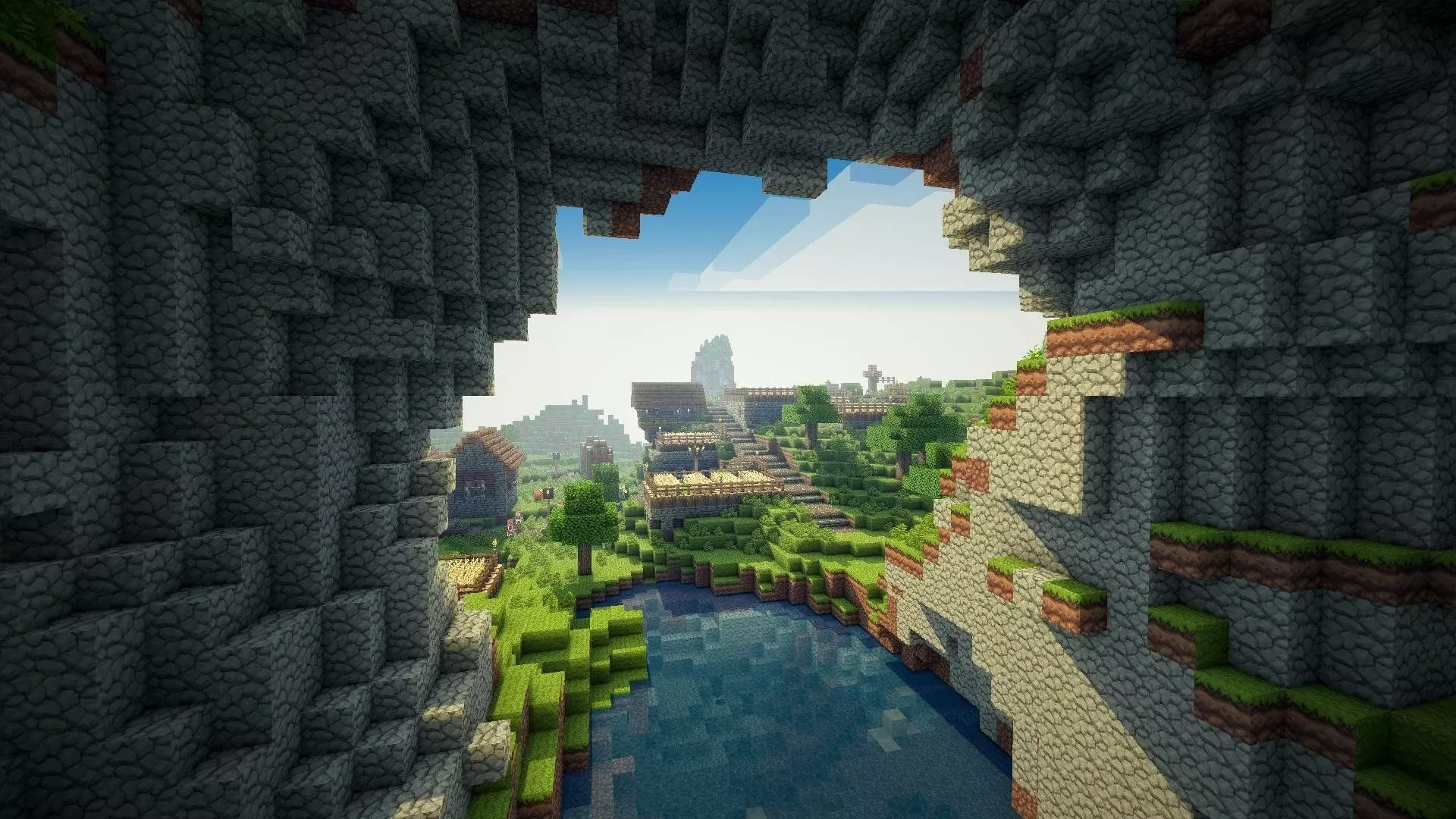 Stunning Minecraft Landscape: HD Wallpaper