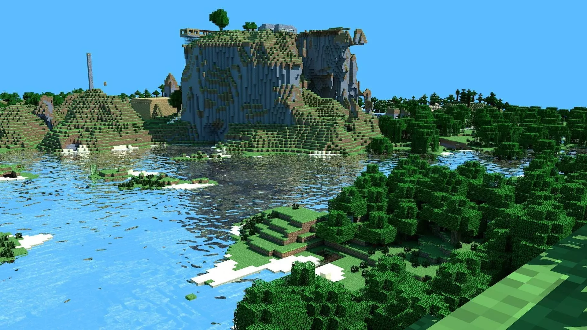 Body Of Water In Minecraft Landscape
