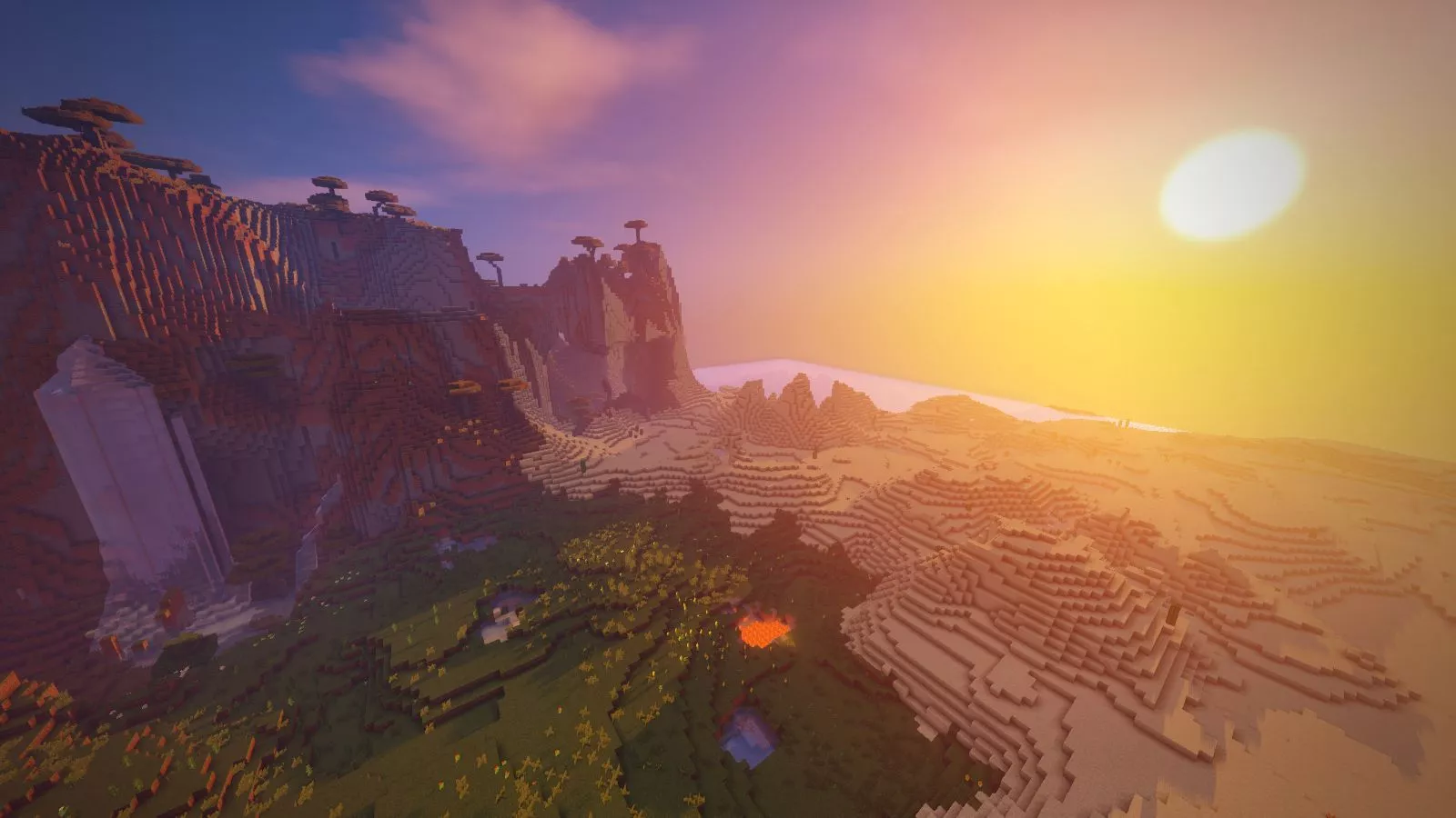 HD desktop wallpaper: Sunset, Minecraft