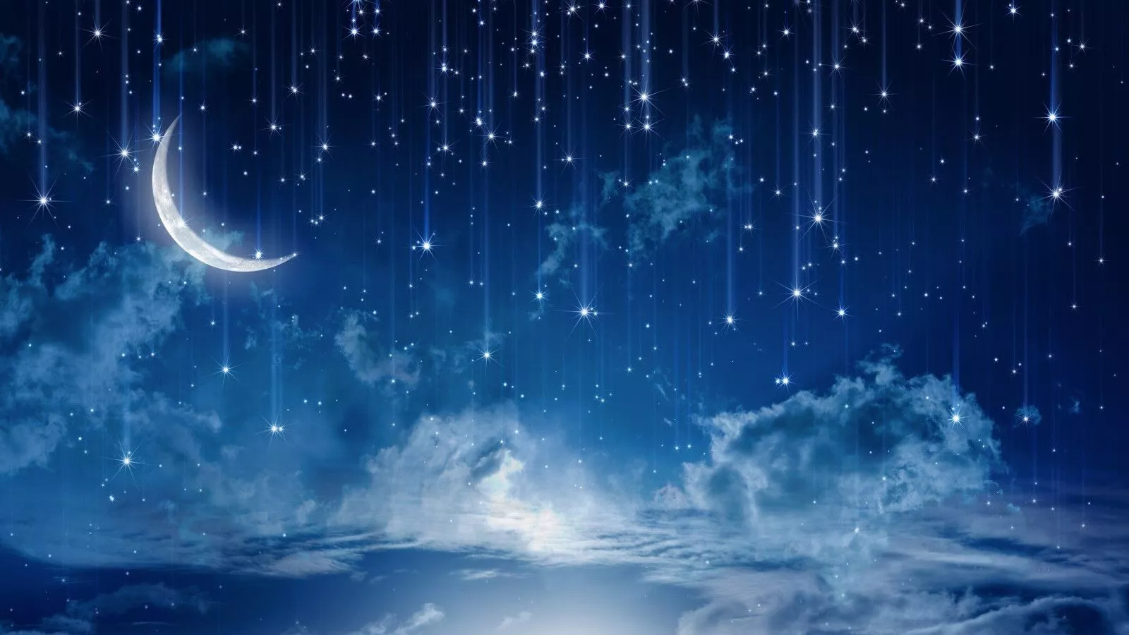 Anime Night Sky Widescreen Wallpaper