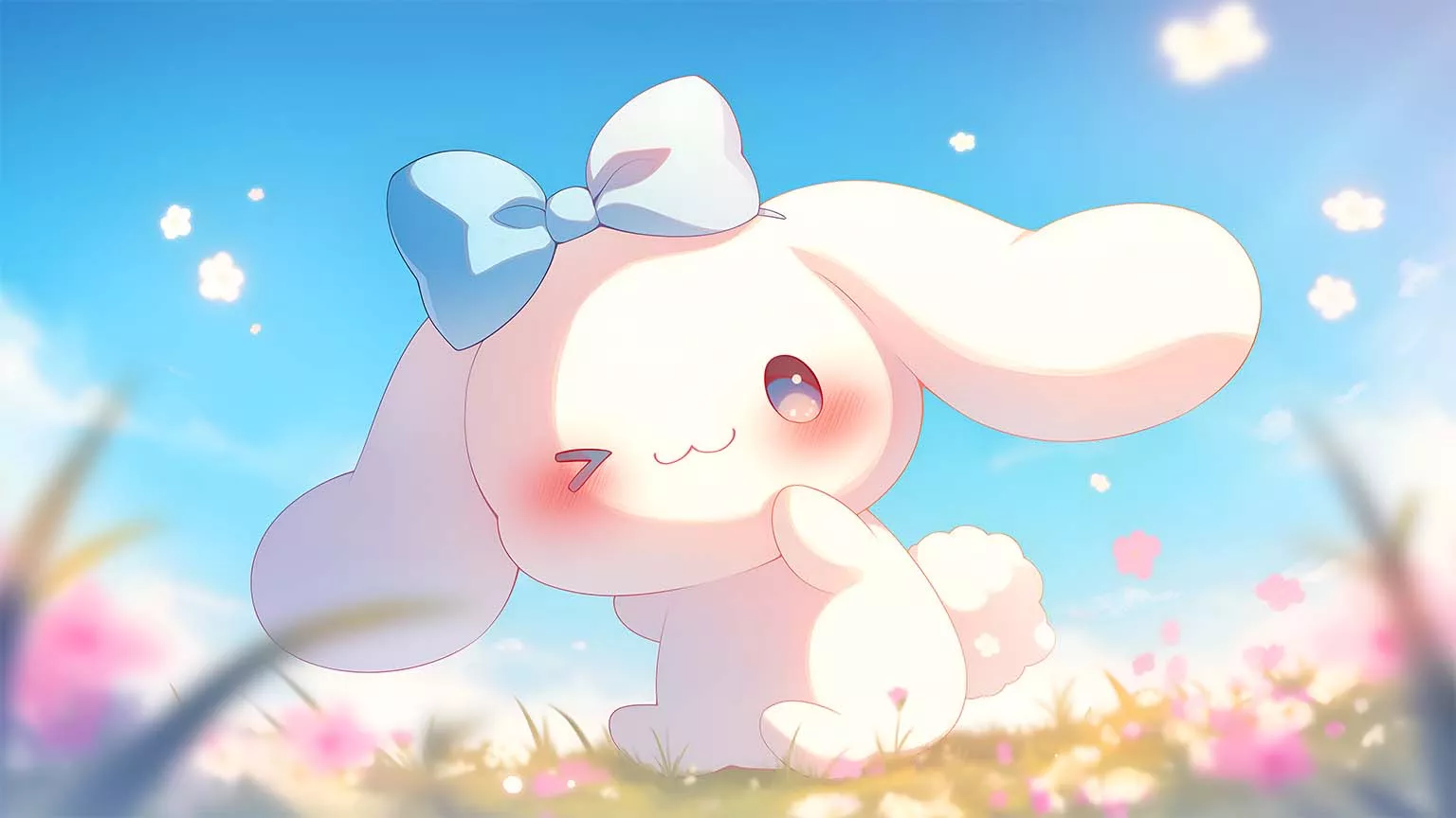 Cinnamoroll Kawaii Blue Bow Spring