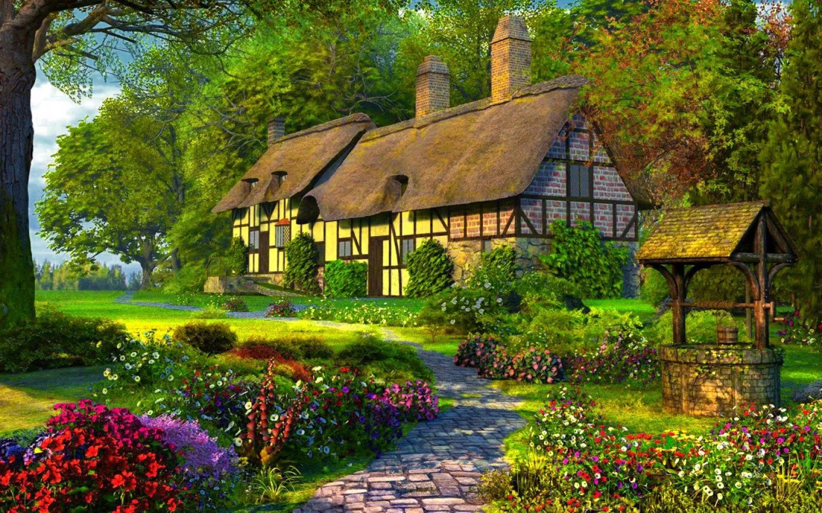Download Tree Flower Spring Cottage