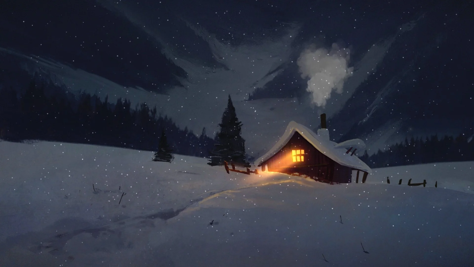 Relaxing Winter Cabin Live Wallpaper