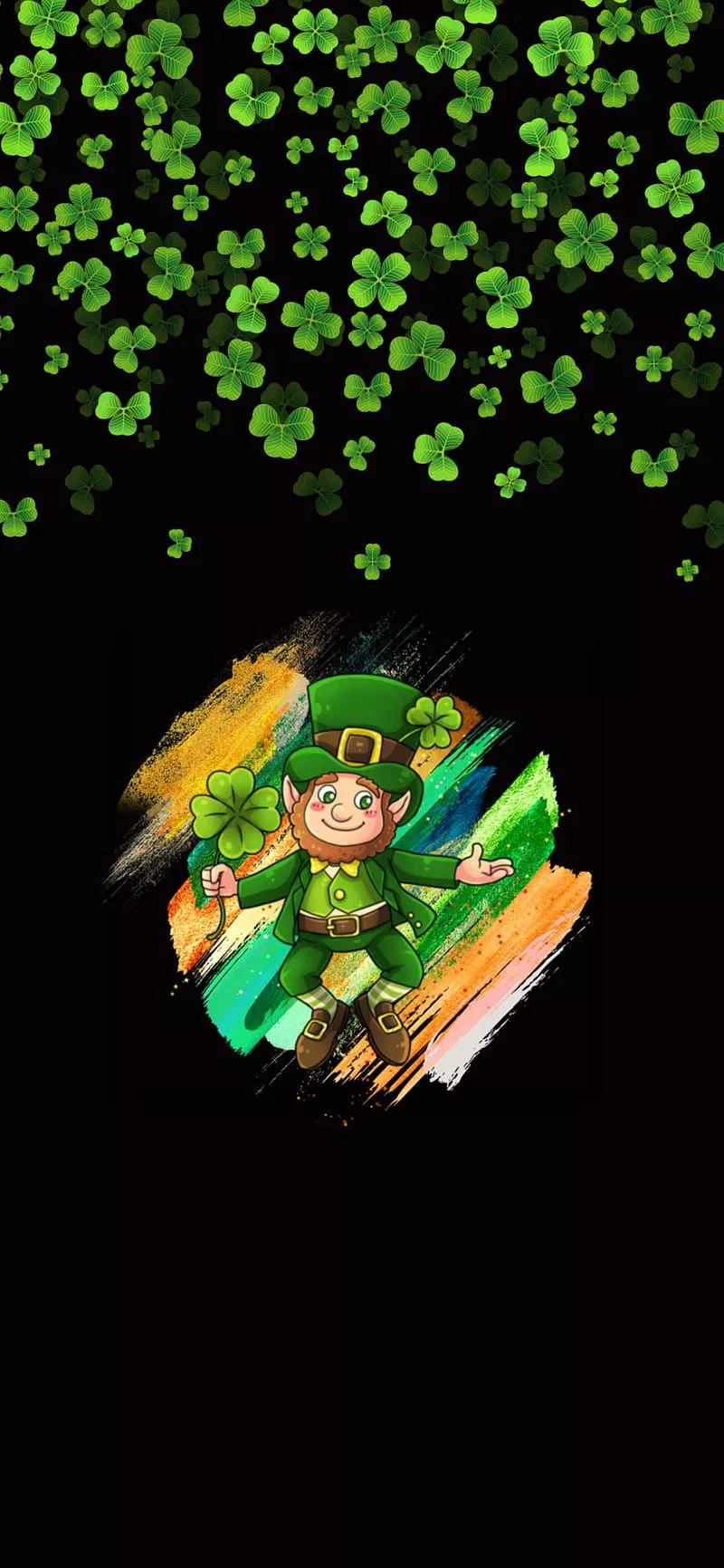St Patrick Day, black, clover, green
