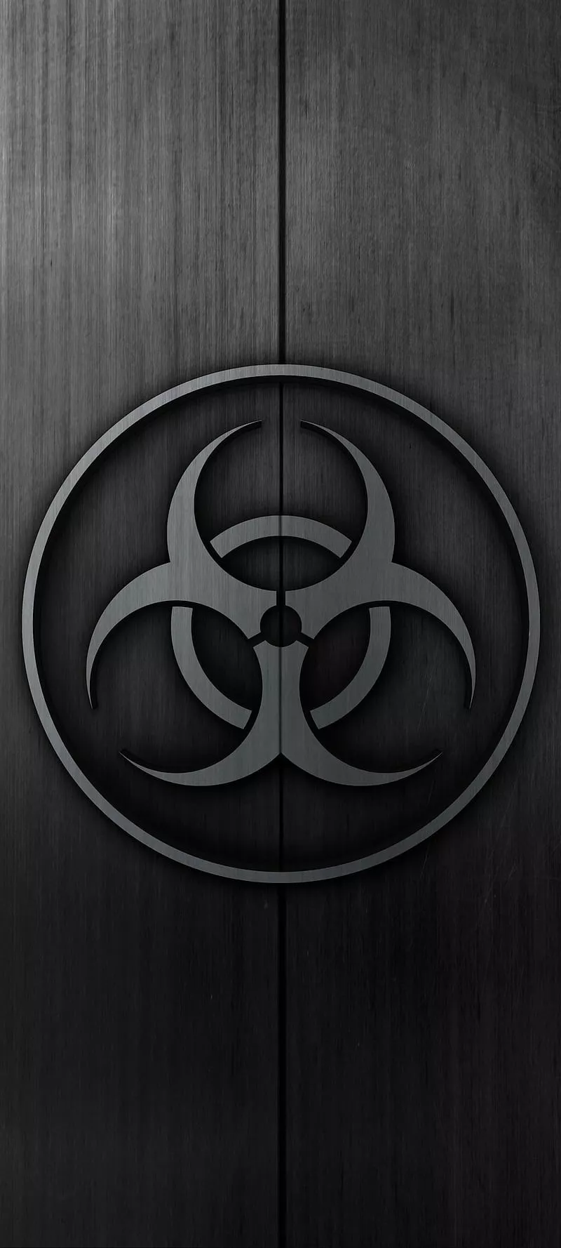 Biohazard sign, black, black steel