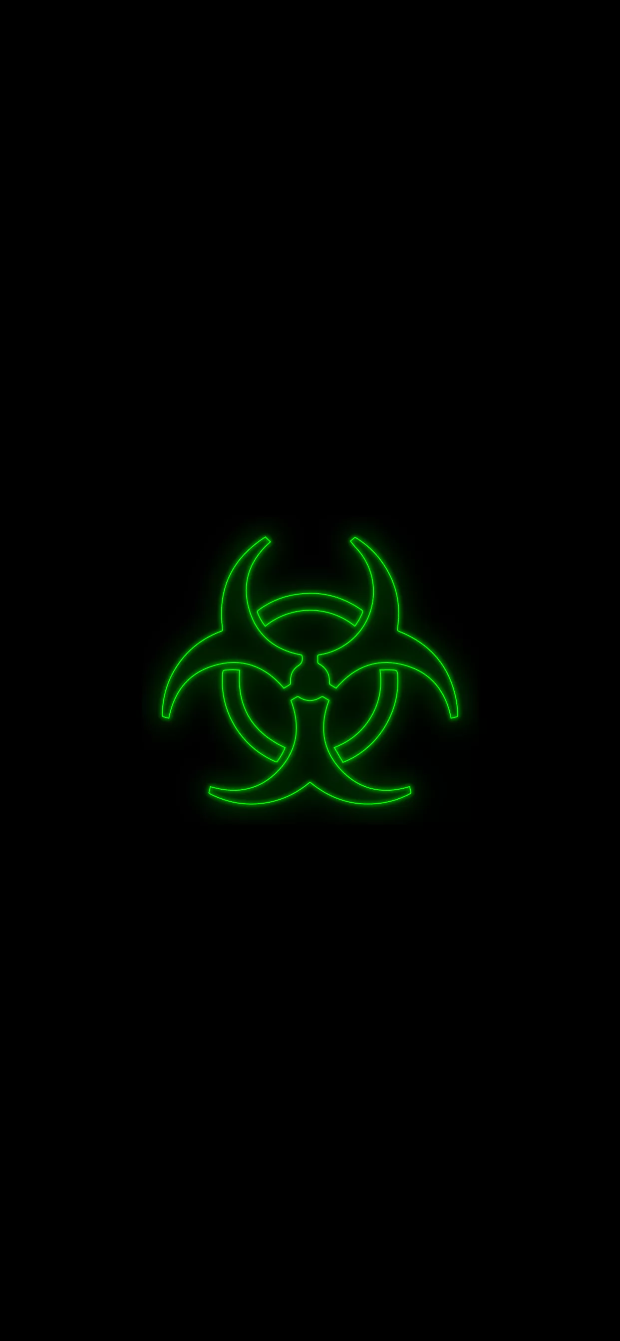 Biohazard neon wallpaper black amoled