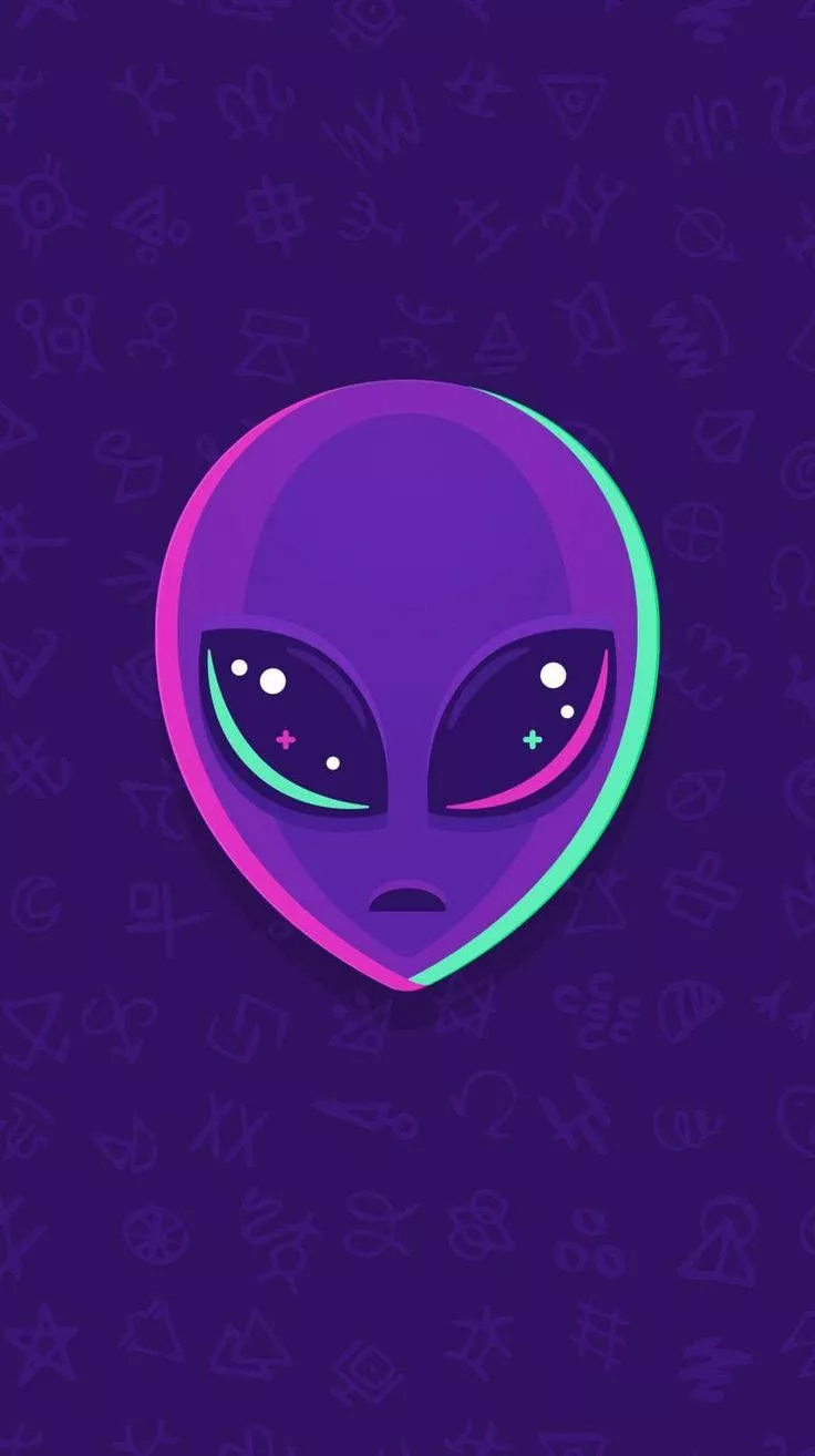 Aesthetic iPhone X Purple Alien Head