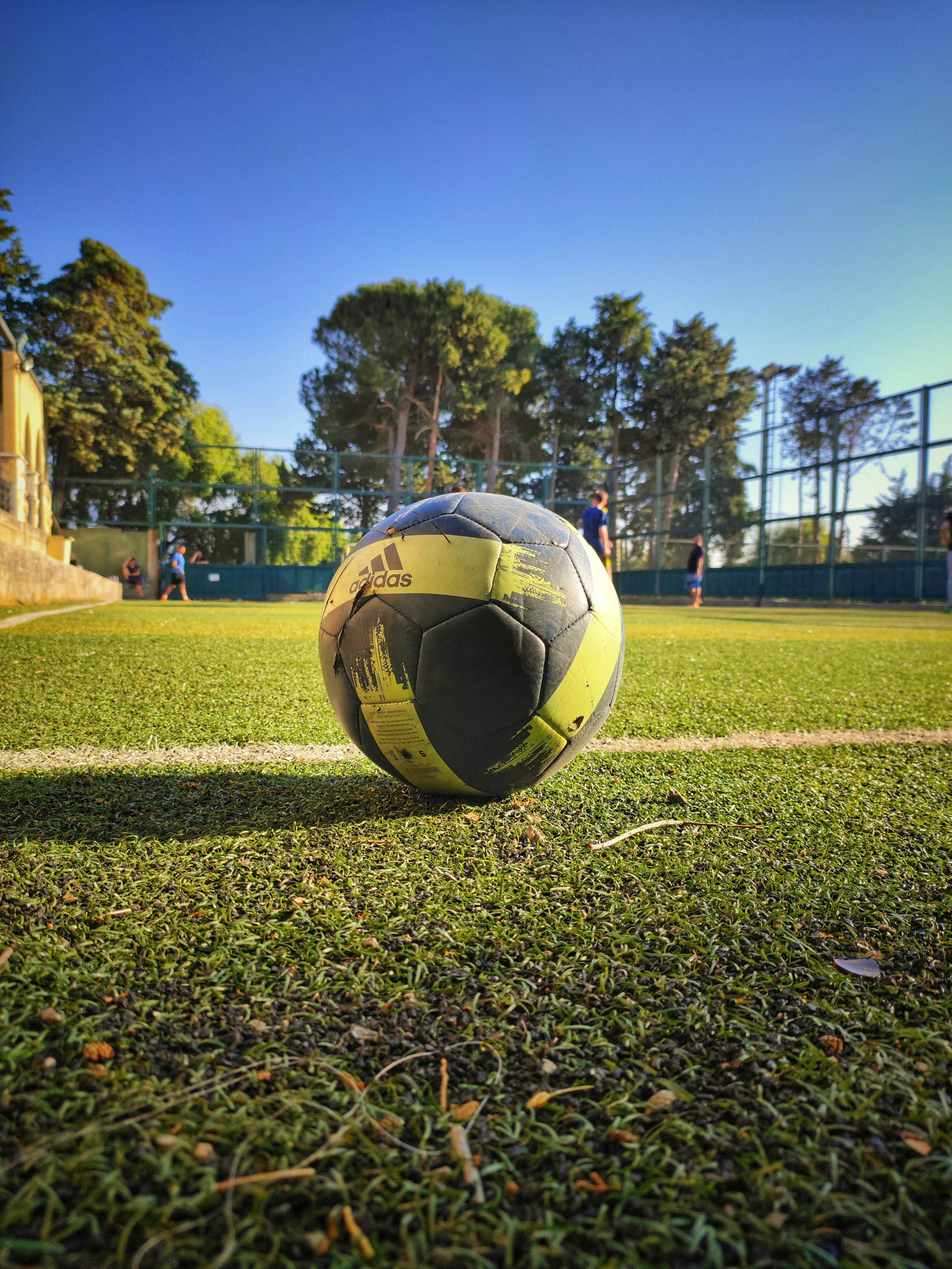 Soccer Ball on Football Field