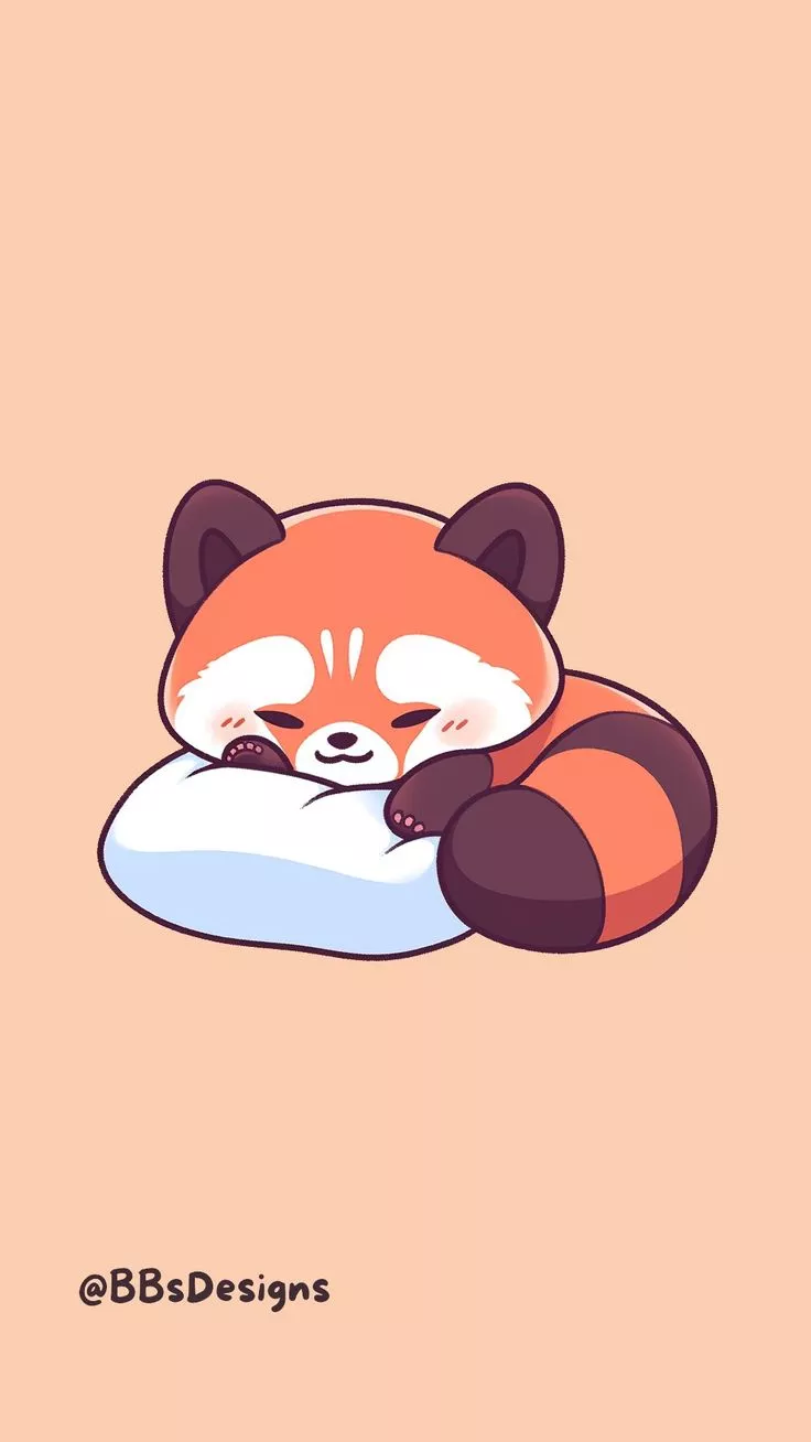 Cute Sleeping Red Panda, Kawaii Red Panda