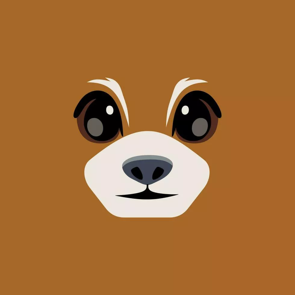 Cute simple red panda face on a