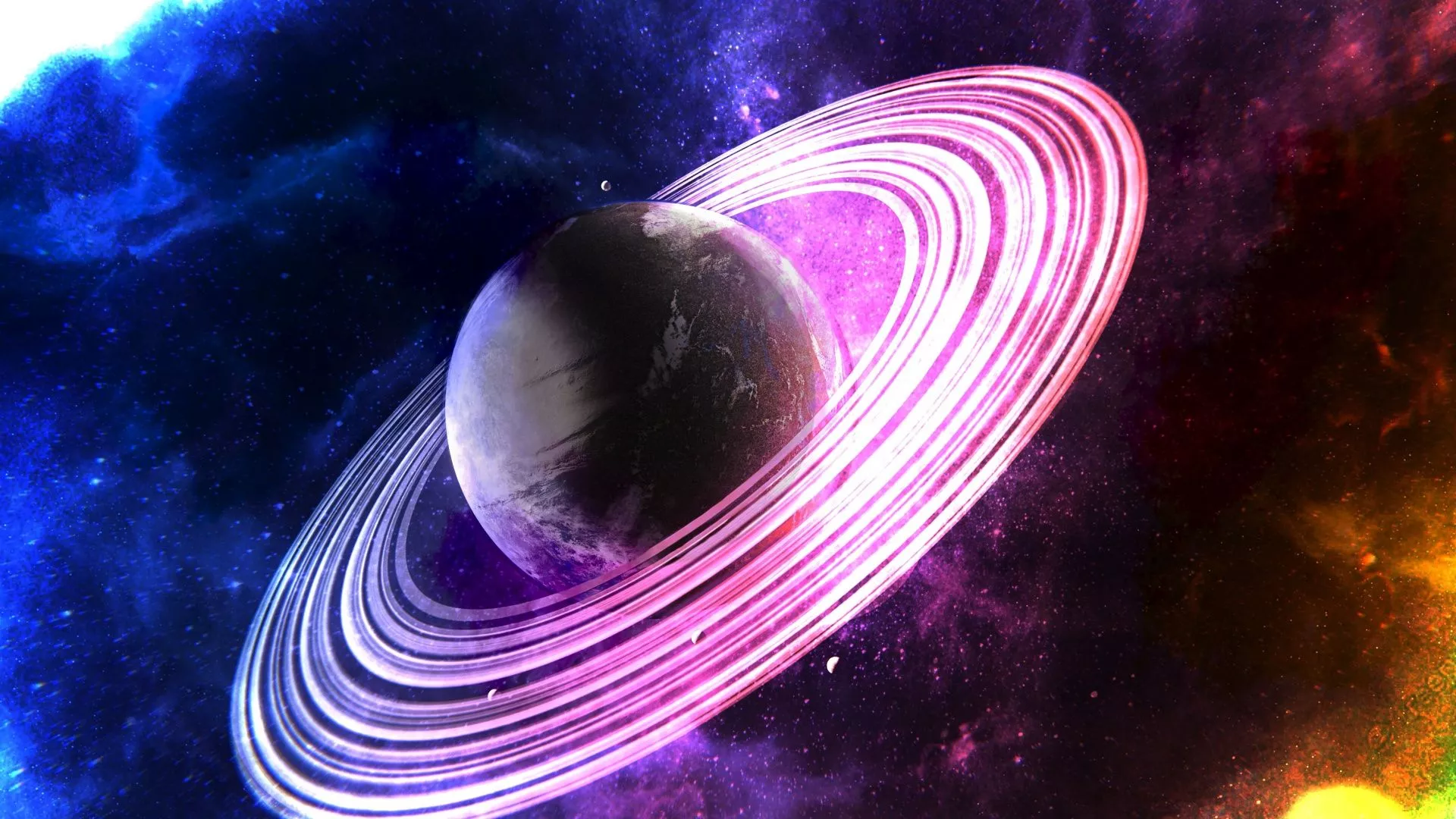 Saturn Wallpaper 4K, Rings of, Surreal