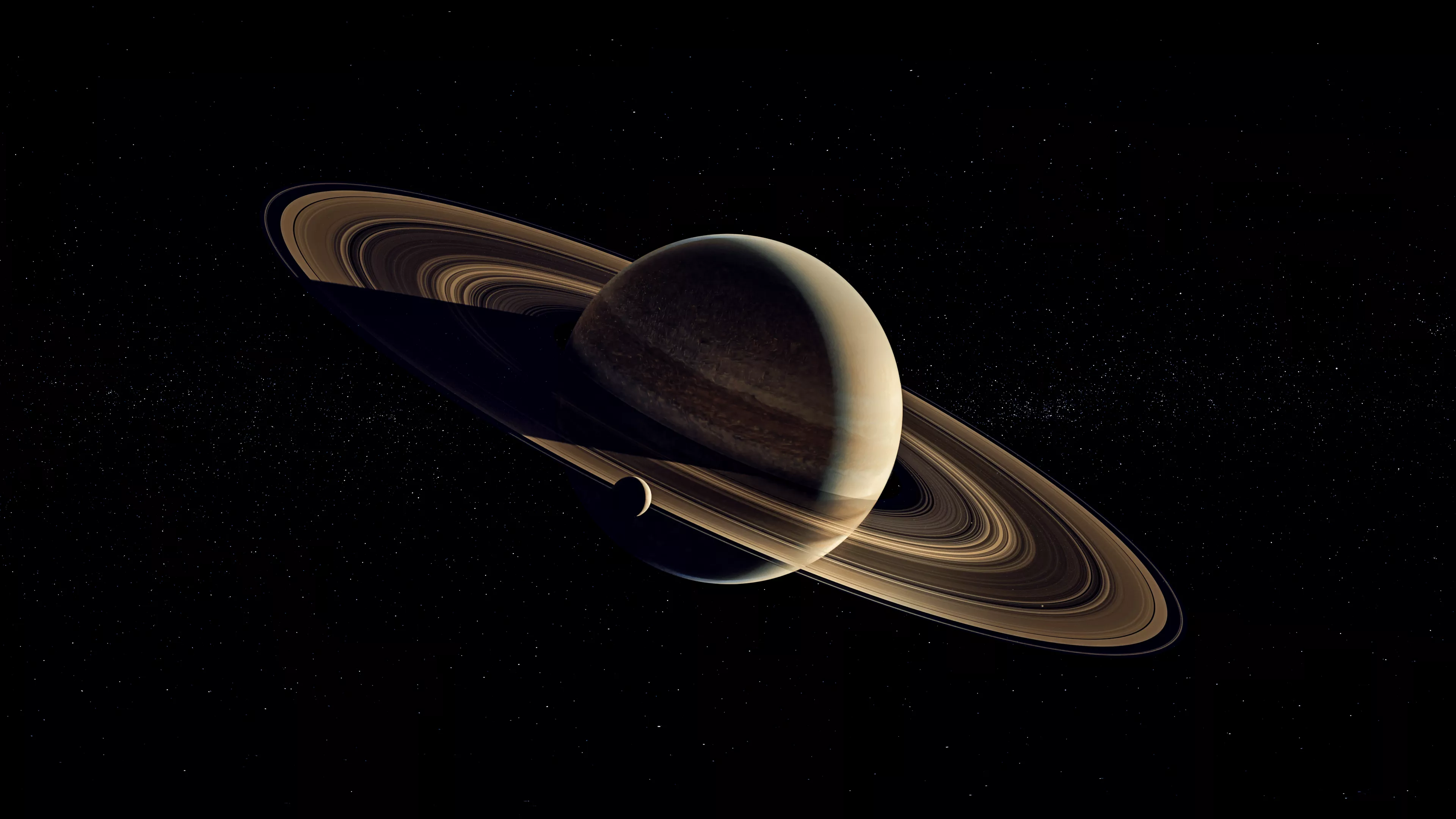 Saturn's Majestic Rings 4K Wallpaper