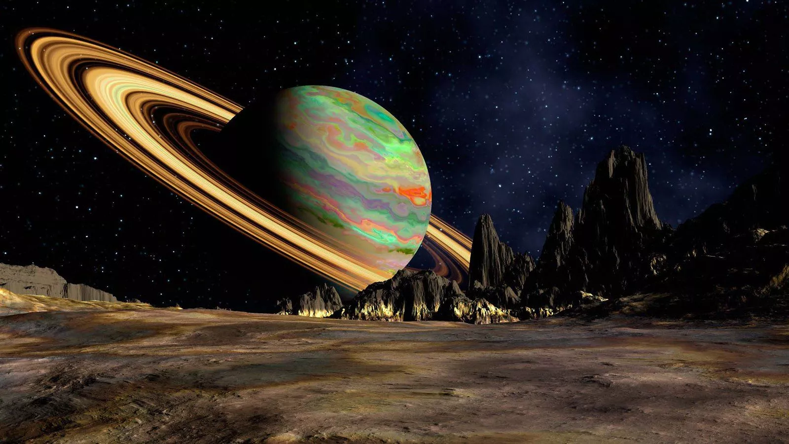 Space Planet Saturn Ring Wallpaper