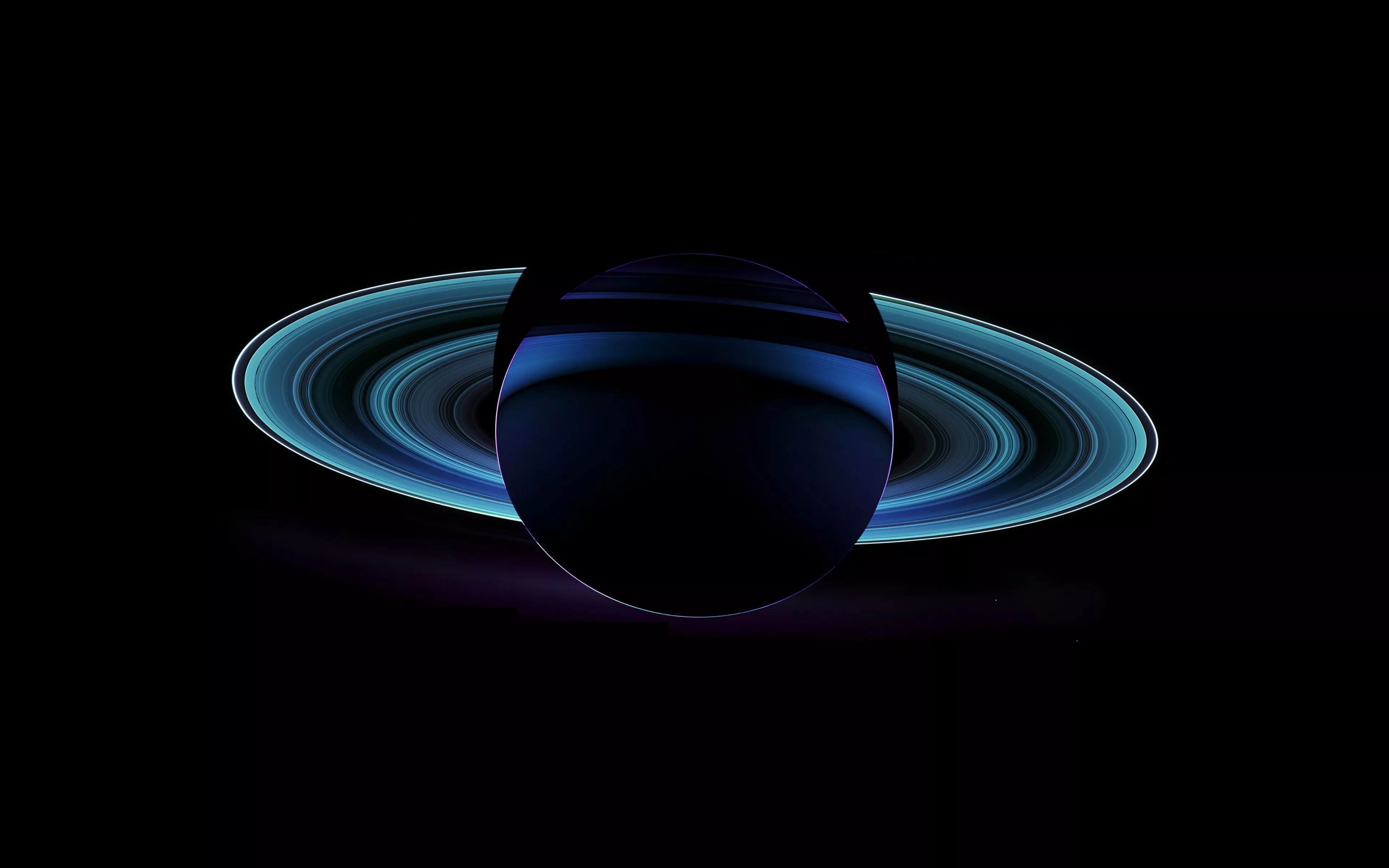 Saturn Far Blue Space Nature Dark