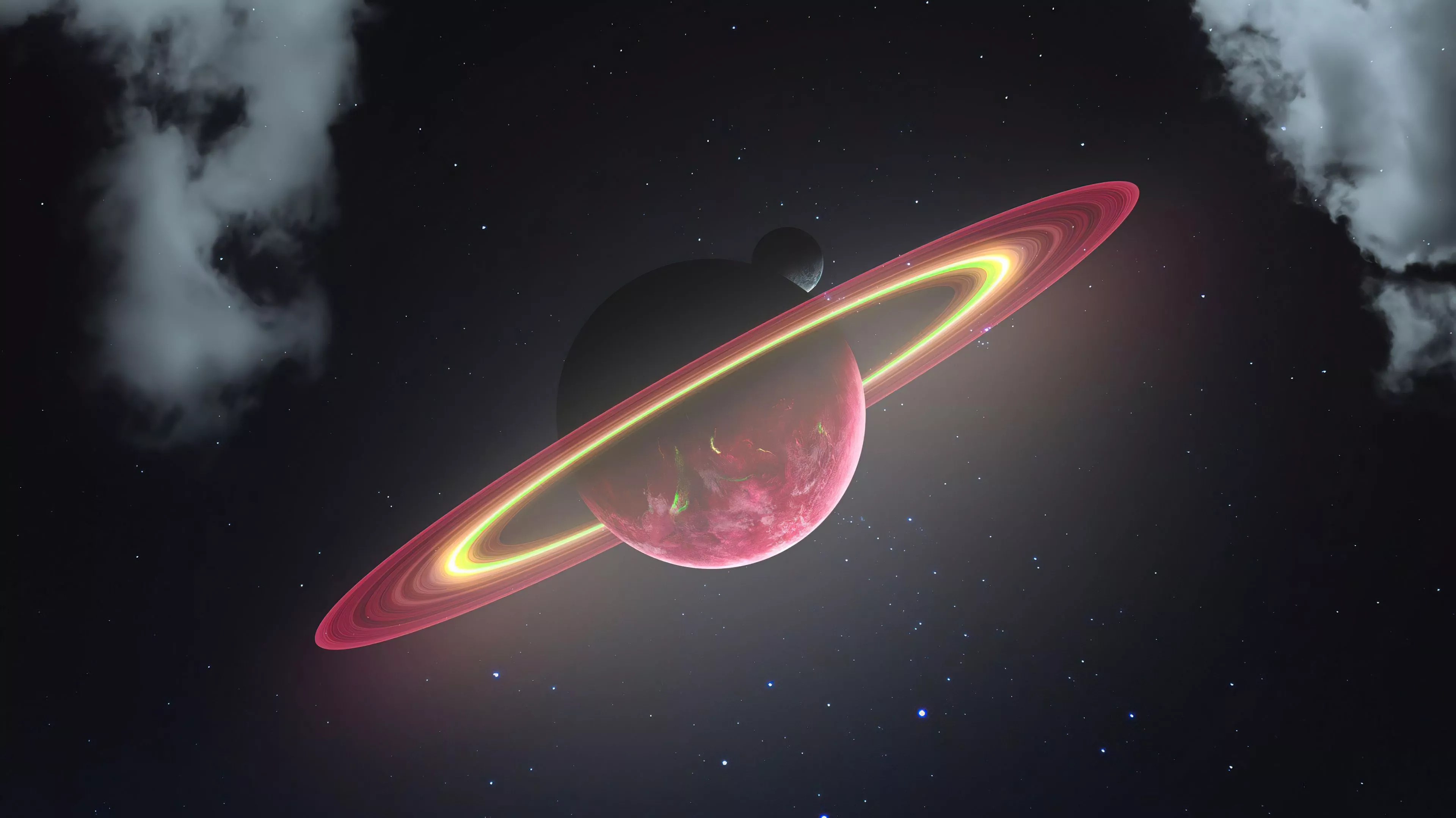 Red Saturn Wallpaper, HD Space 4K