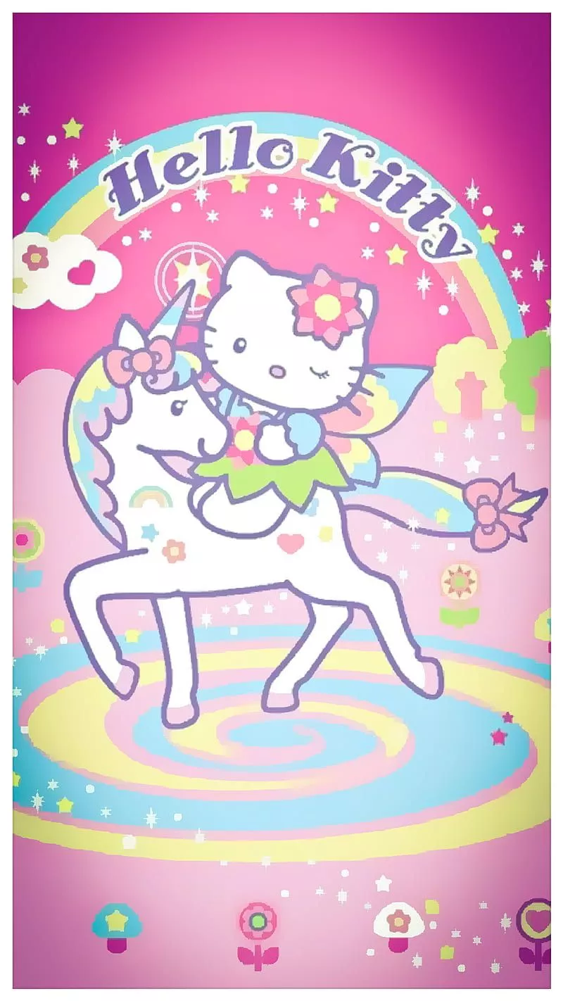 HD hello kitty rainbow wallpaper