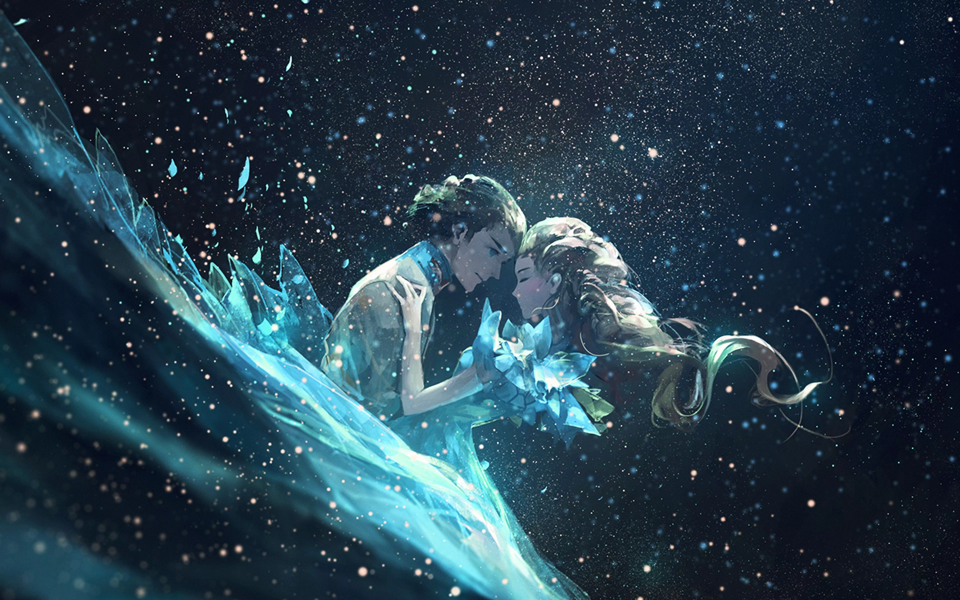 Anime Kiss Love Green Girl Boy