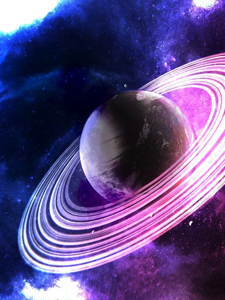 Saturn Wallpaper 4K, Rings of, Surreal