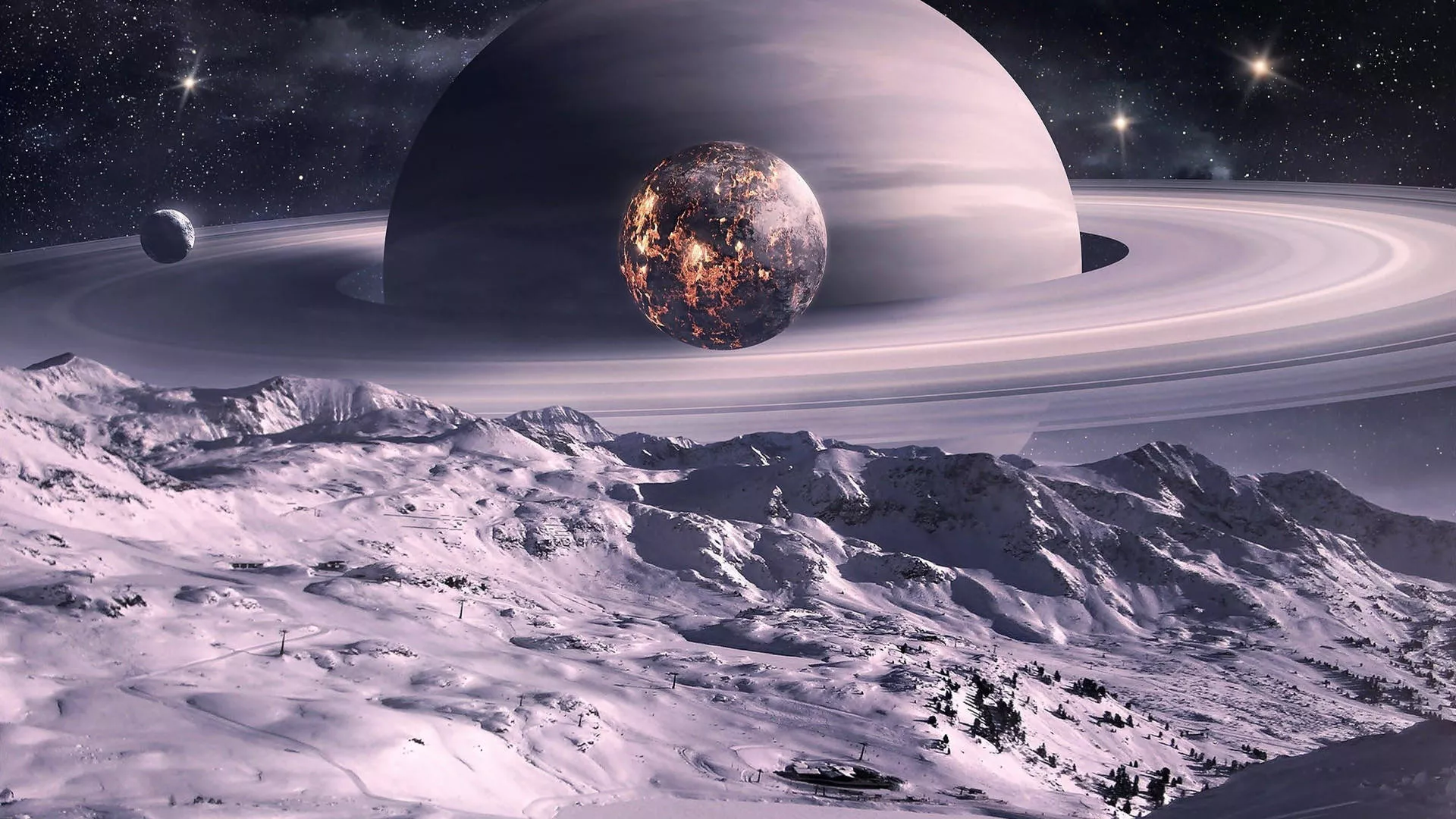Download free White Saturn 4k Wallpaper