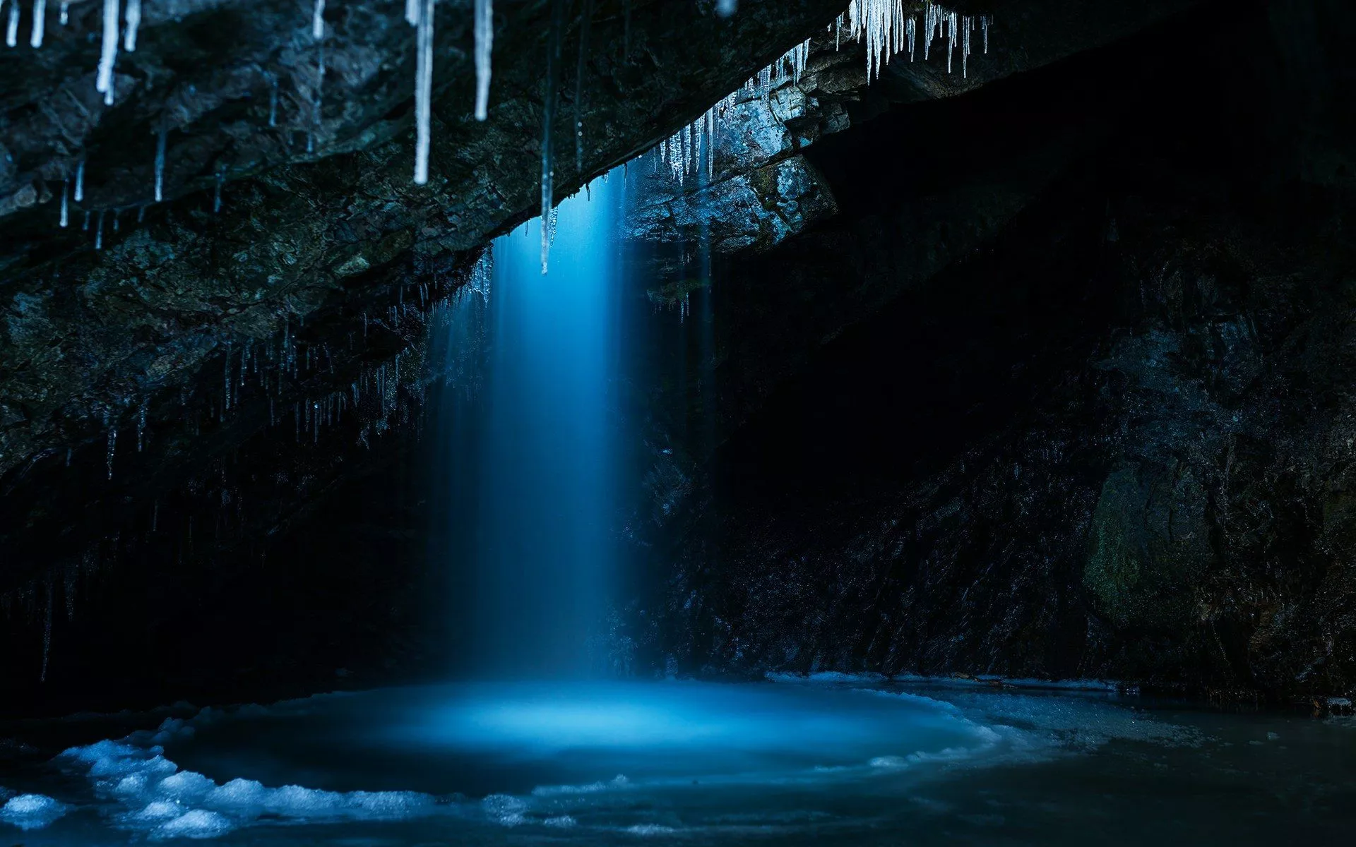 Serene Cave Waterfall