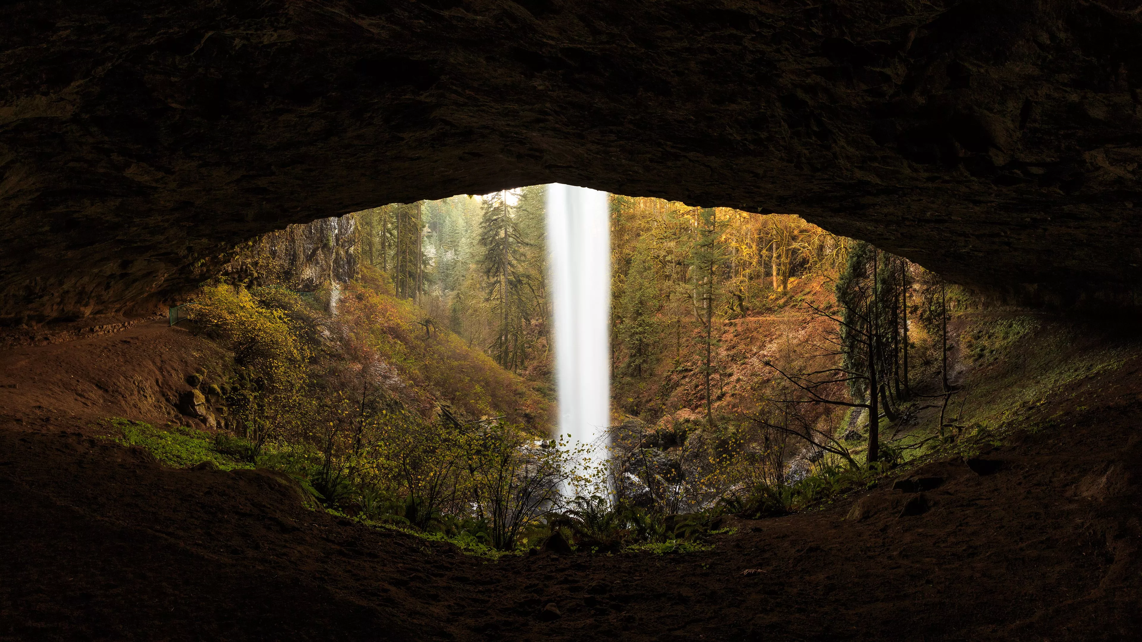 Cave Nature Waterfall 4k Ultra HD Wallpaper