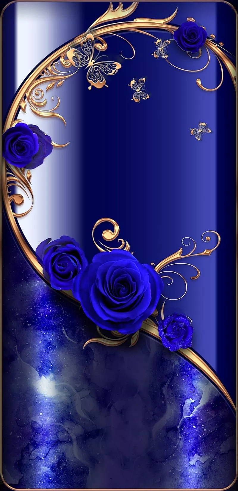 HD royal blue and gold wallpaper