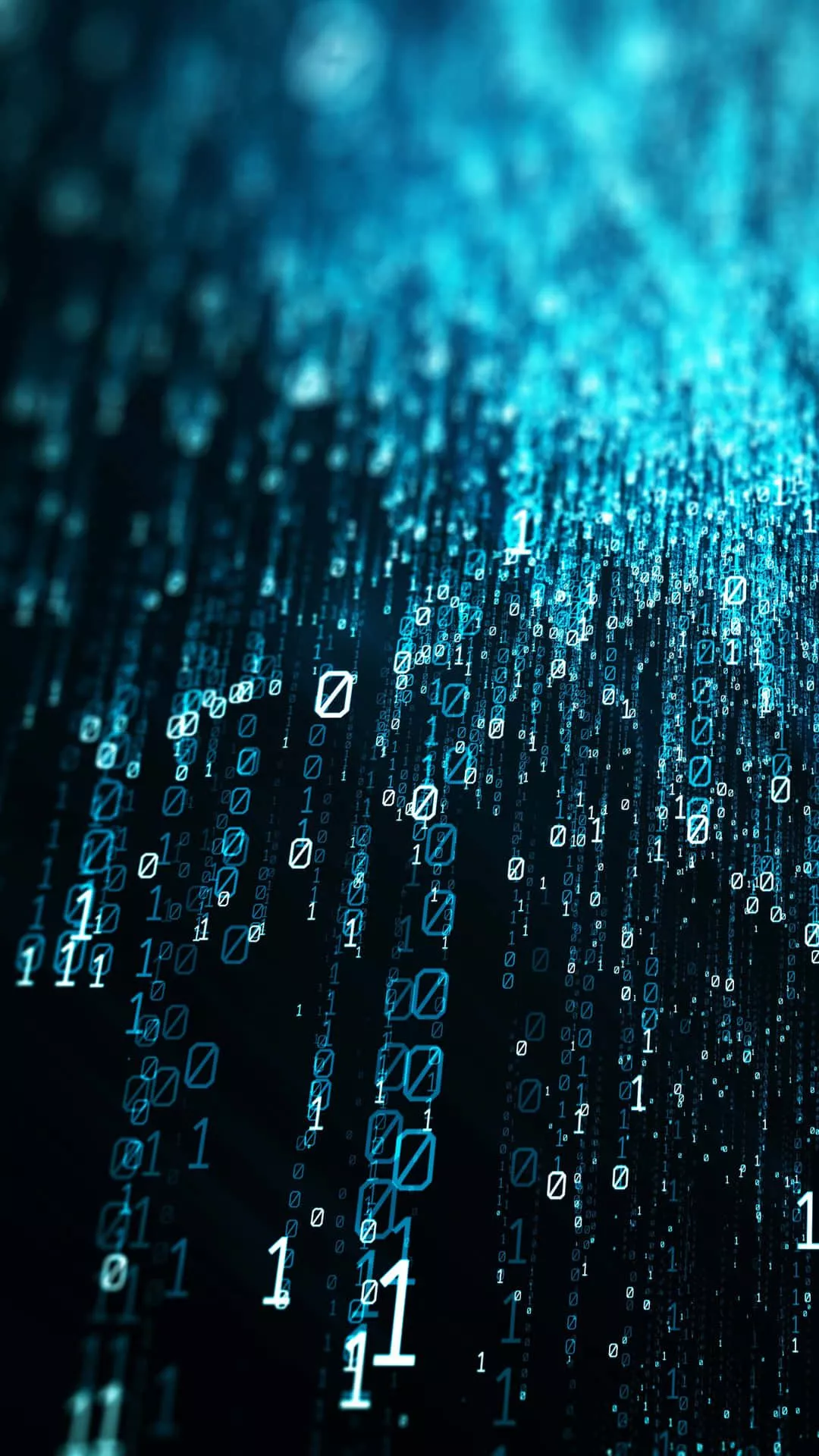 Raining Binary Numbers Wallpaper
