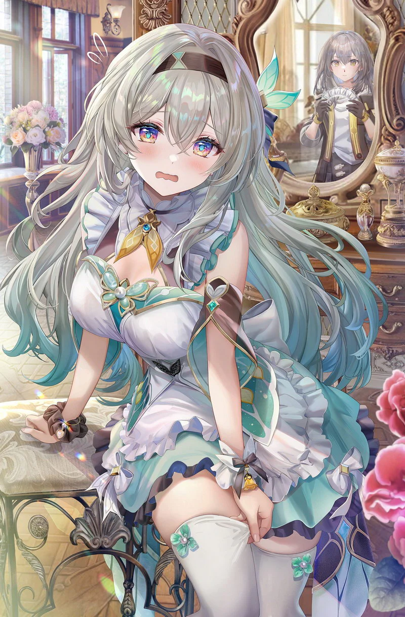 Game Anime Poster Japanese Silver Hair