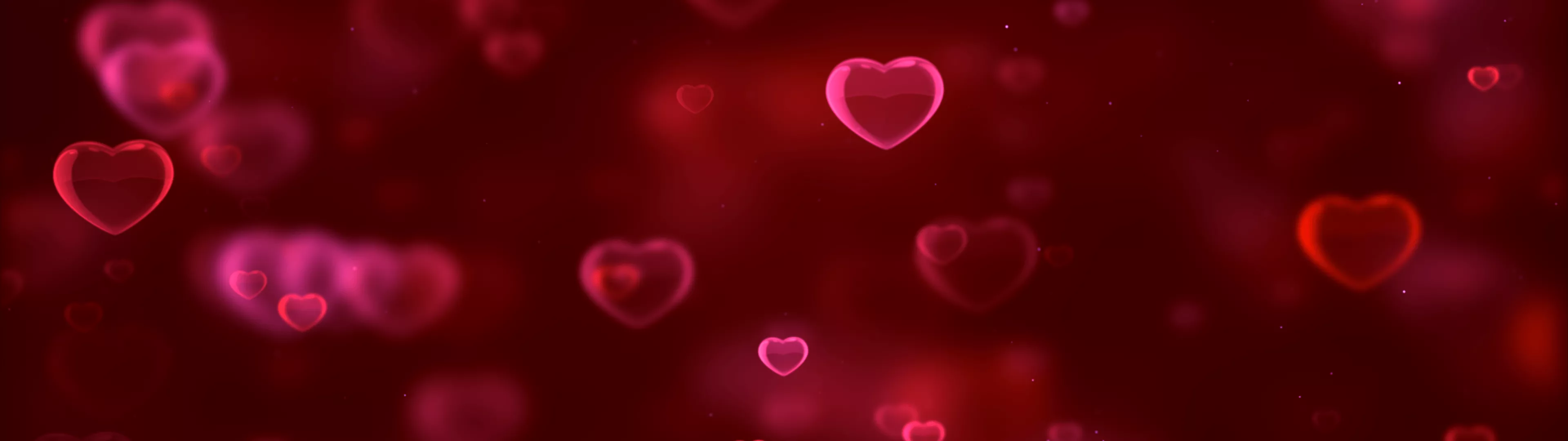 Red hearts Wallpaper 4K, Bokeh, Red