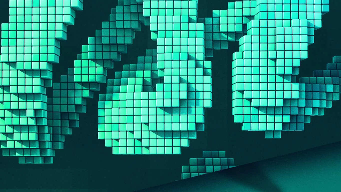 Digital Pixel Art Green Pattern