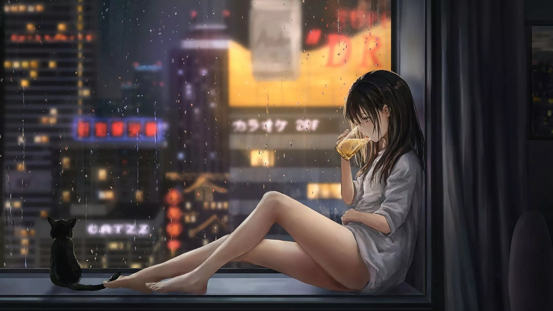 Wallpaper barefoot, girl, twilight