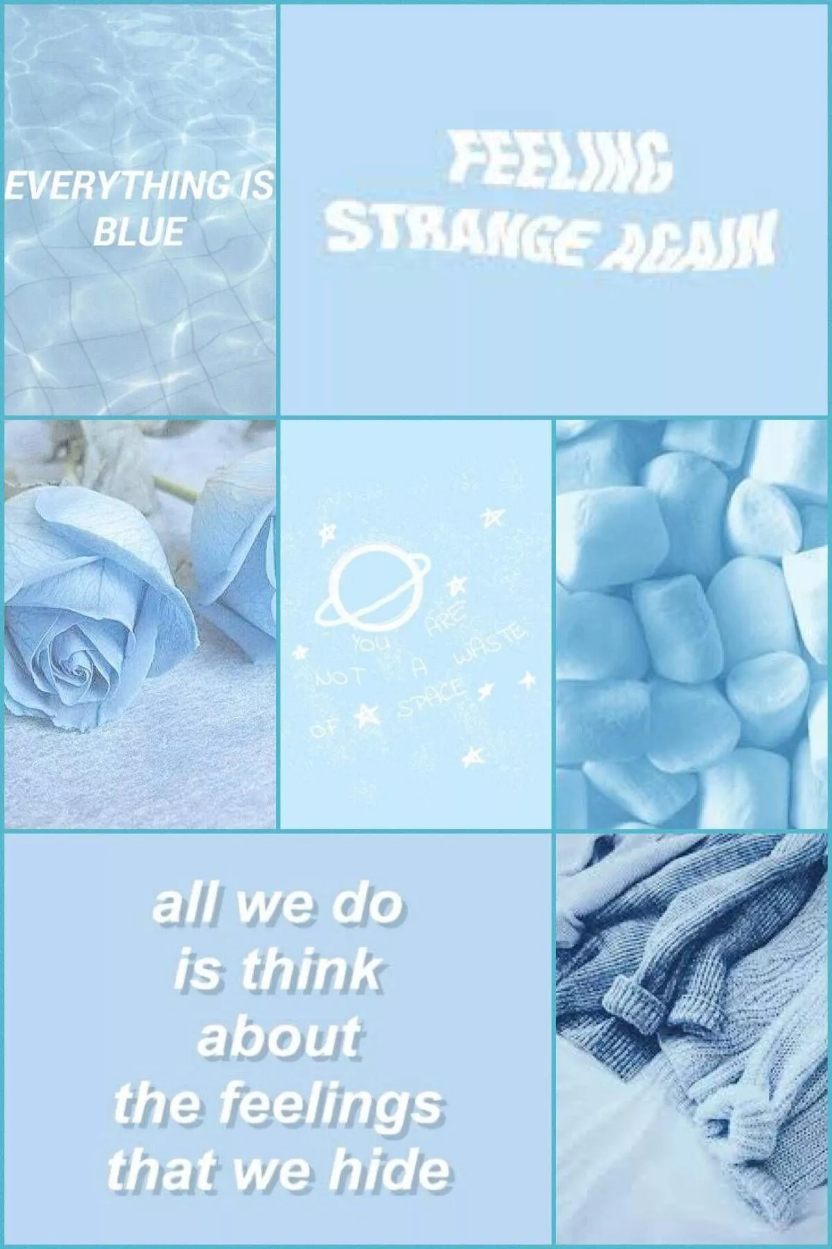 Light Blue Aesthetic iPhone Collage