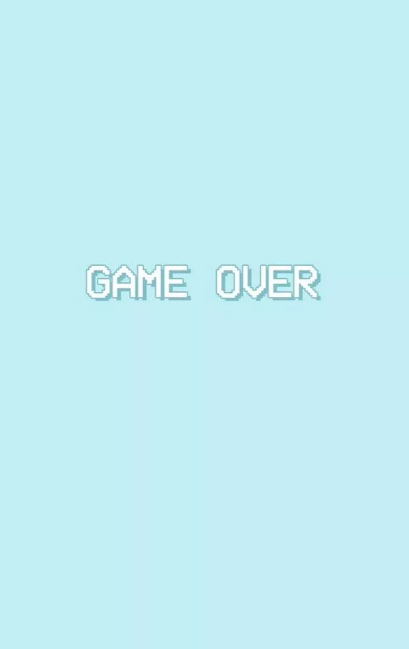 GAME OVER, aesthetic, baby blue, blue