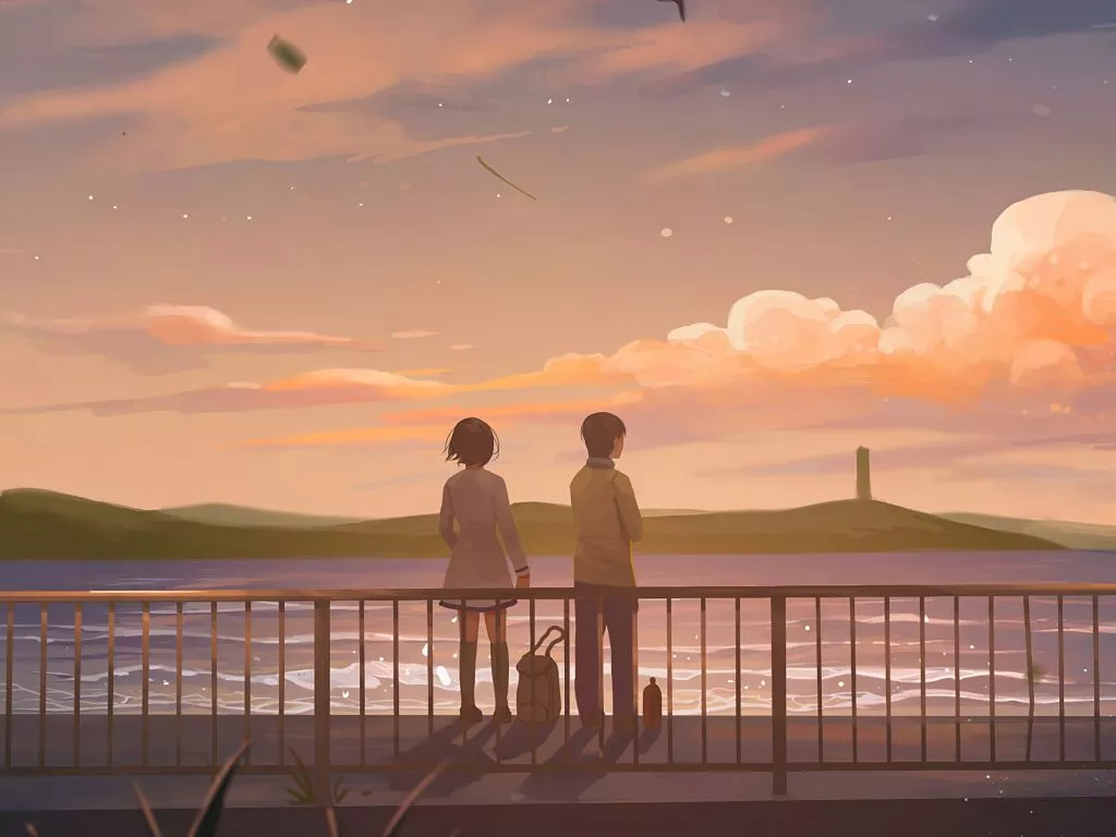 Wallpaper anime, couple, lets talk