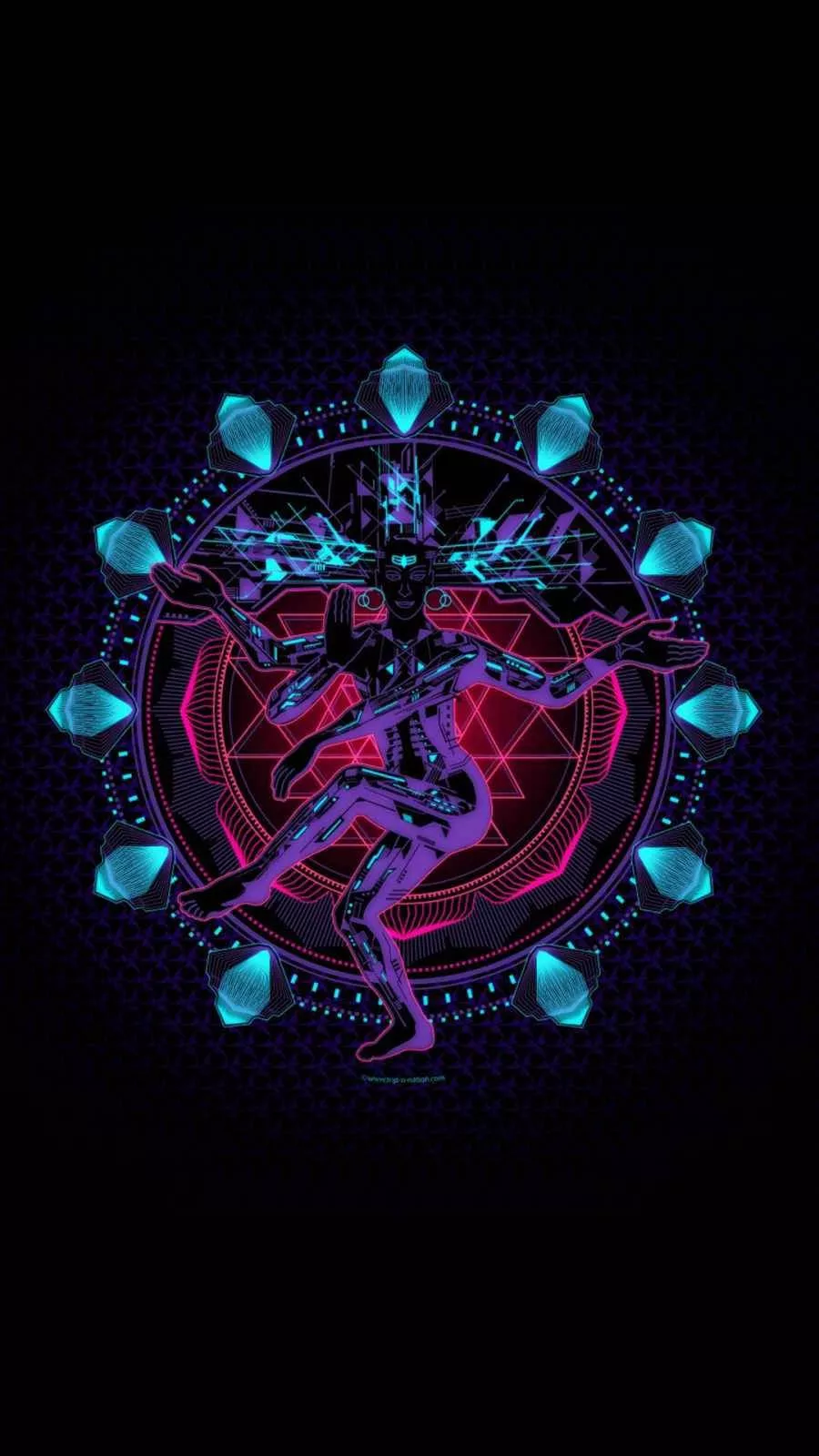 Lord Shiva Cyberpunk iPhone X Wallpaper