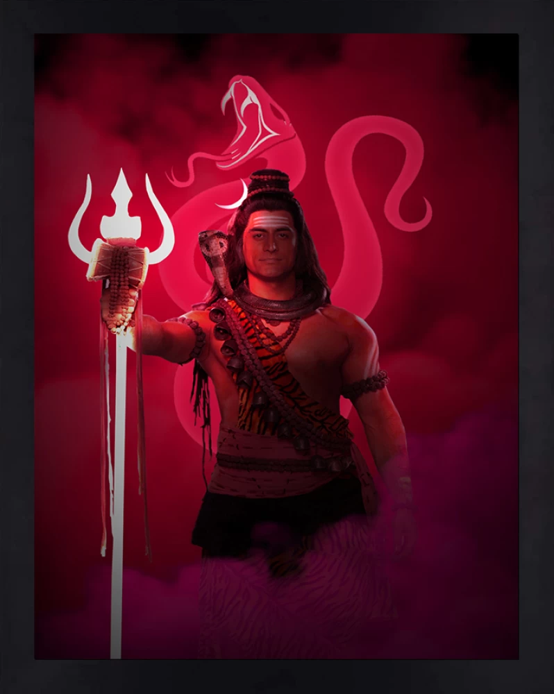 Interio Crafts Lord Shiva Neon Red