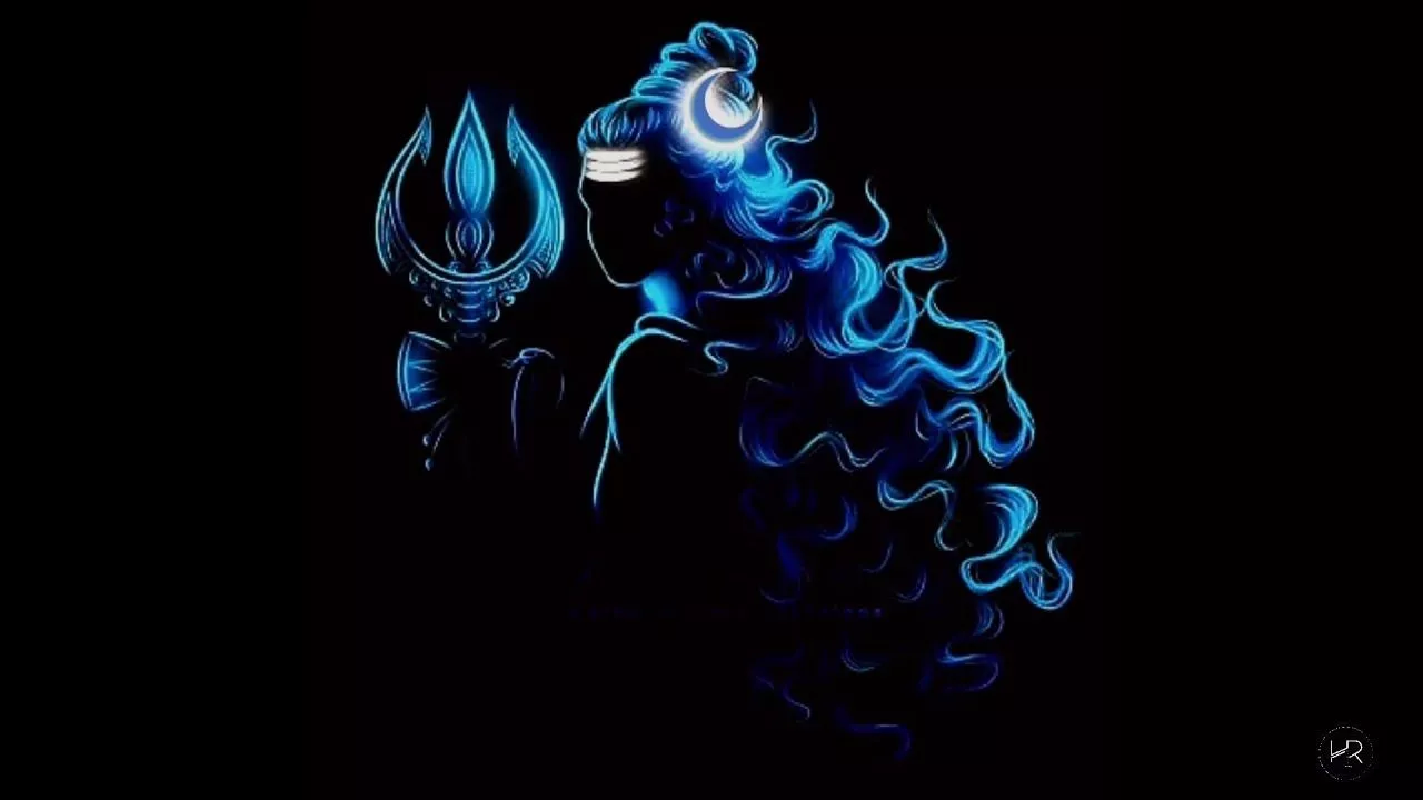 l bholenath black screen neon wallpaper