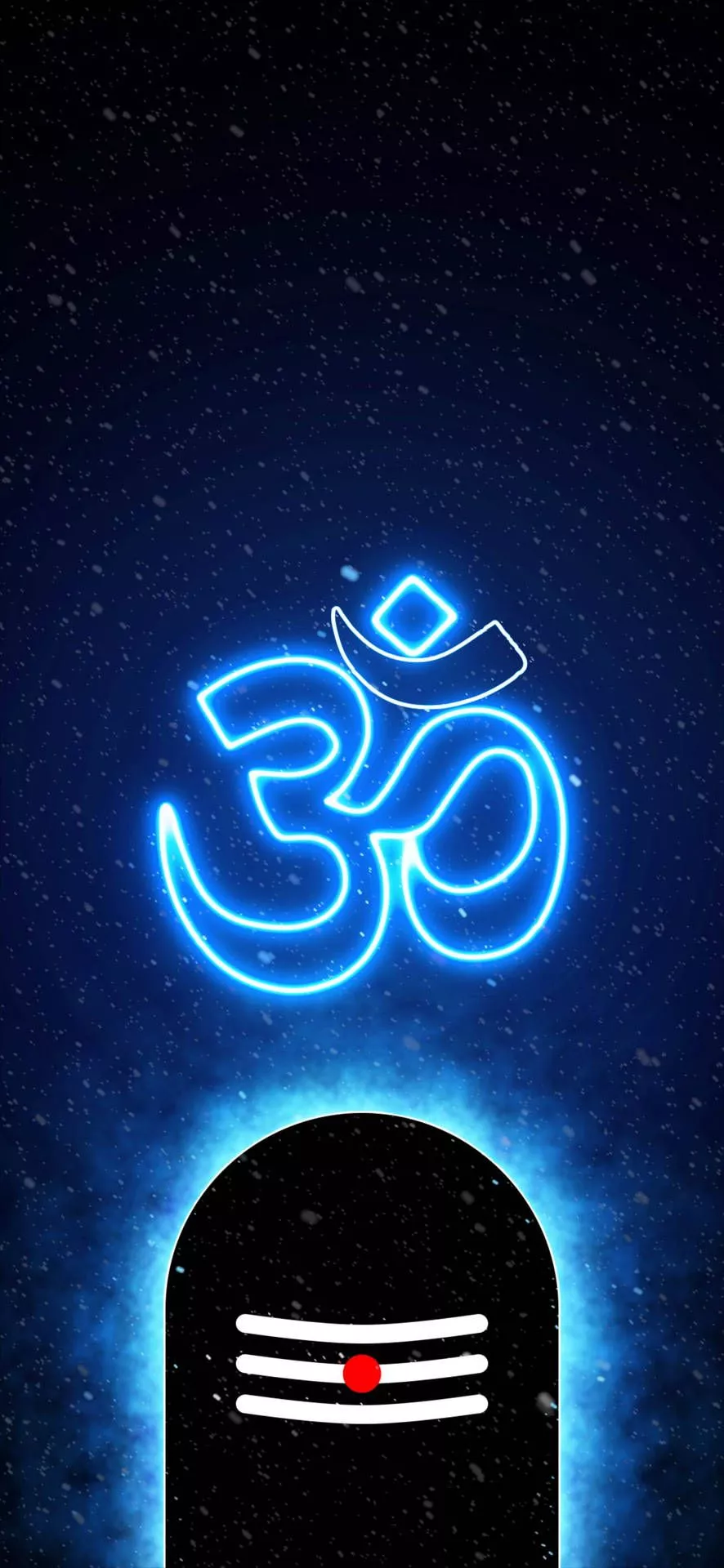 Download Om Symbol Blue Neon Wallpaper