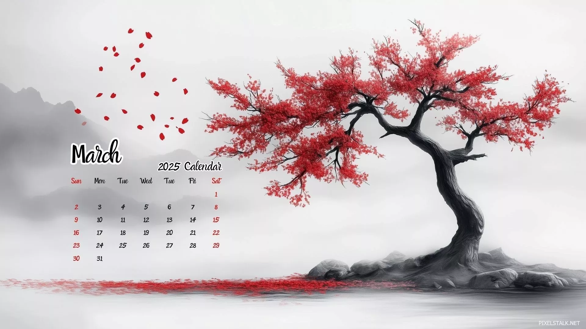 March 2025 Calendar Desktop Wallpaper