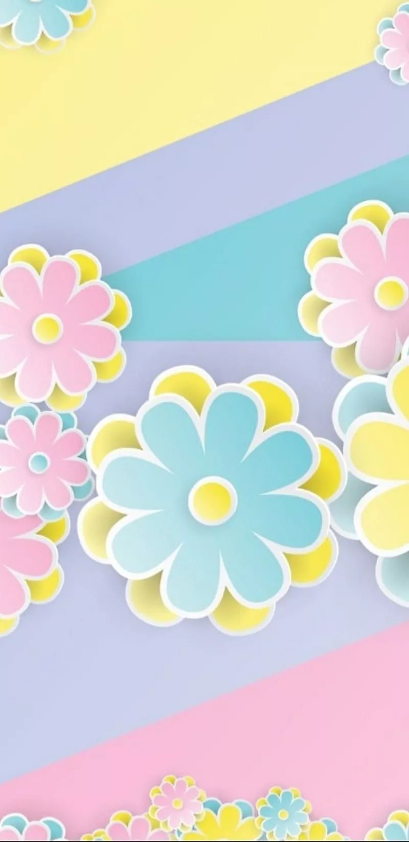 PastelPaper Flowers, blue, colorful